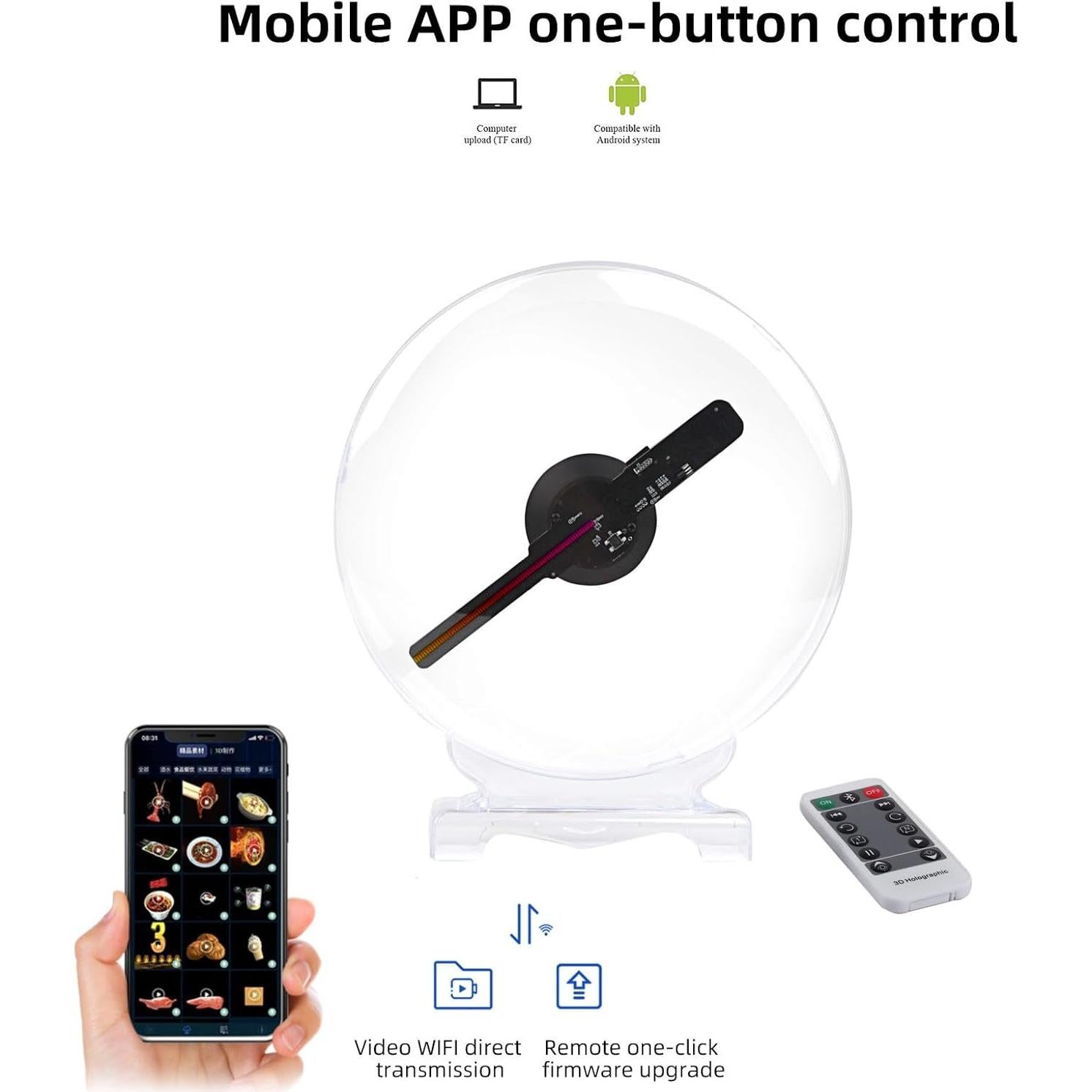 Ventilador Holográfico 3D Missyou 7.9" con Control Remoto