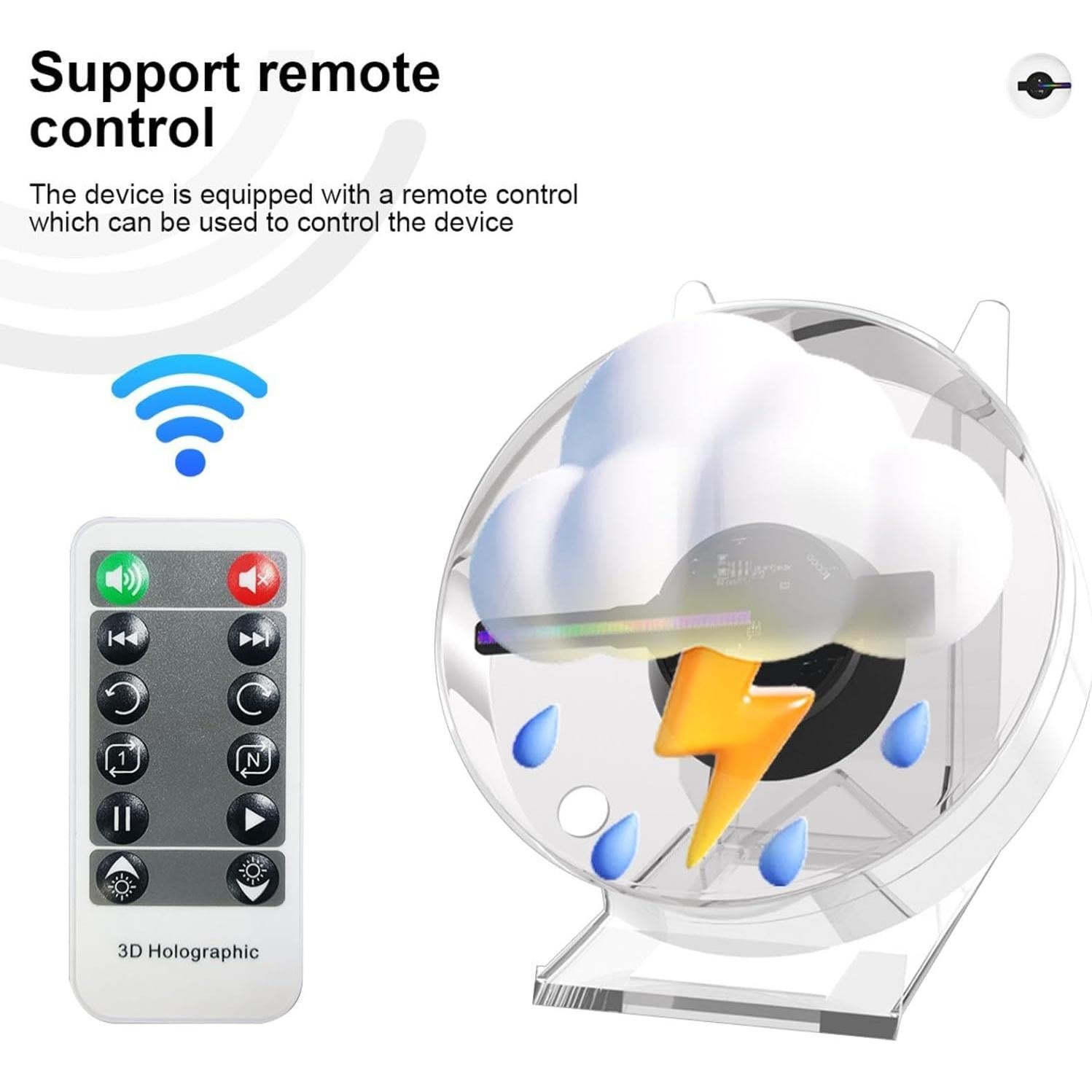 Ventilador Holográfico 3D HAVISIKR 12CM con WiFi y Audio