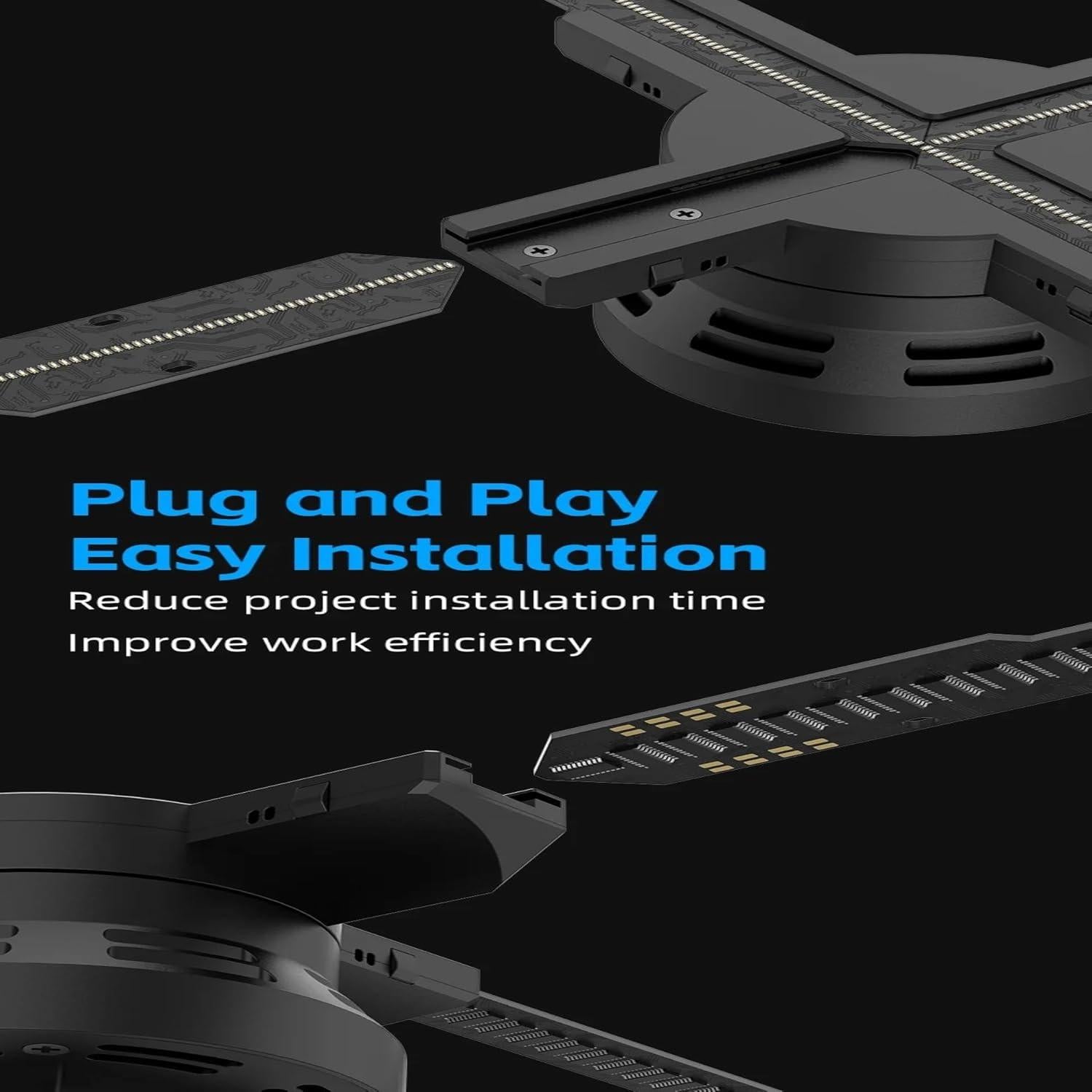 Ventilador Holográfico 3D GIWOX F65 25.6" 1080P LED