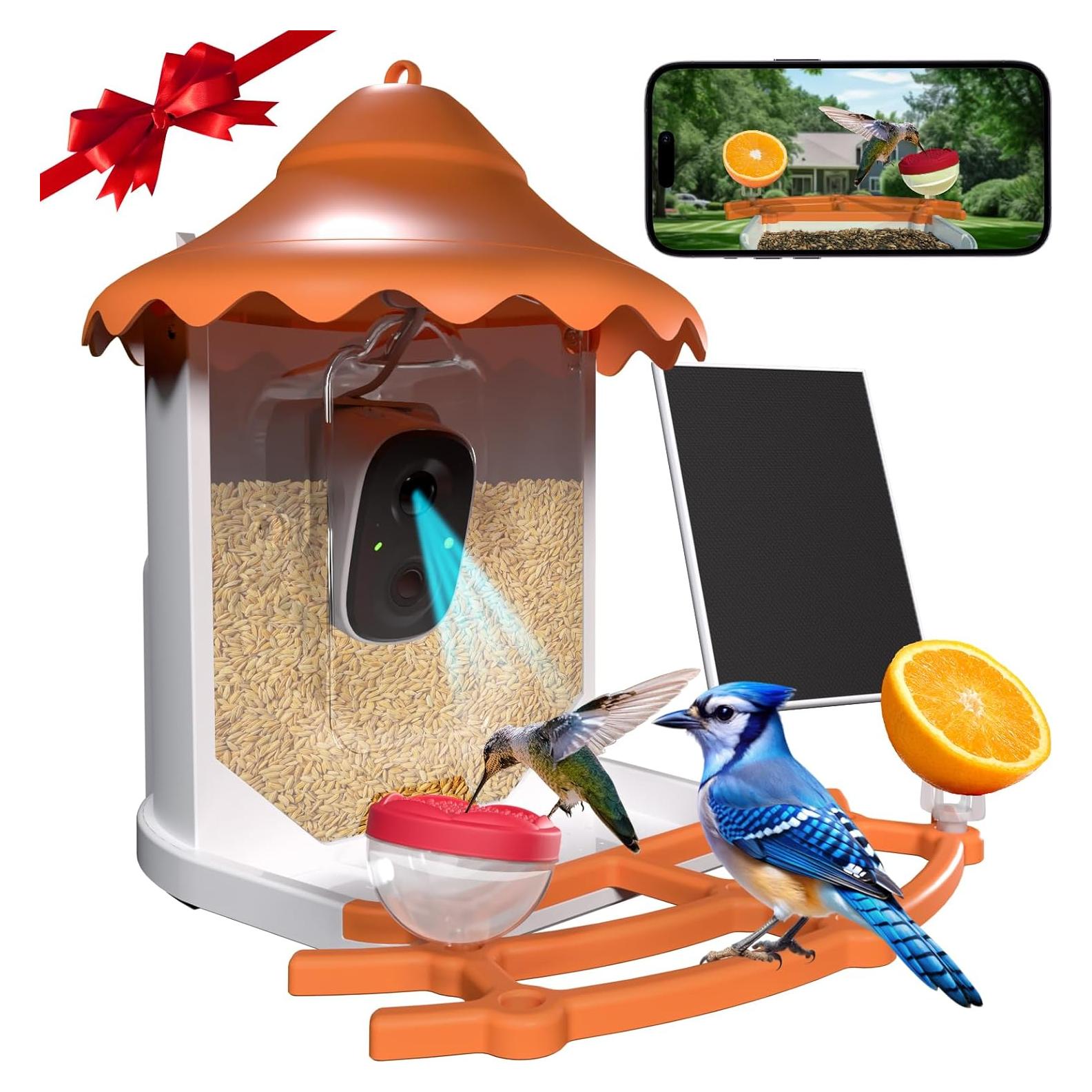 Comedero para Aves Birdsview Naranja 2.6L con Cámara 2K
