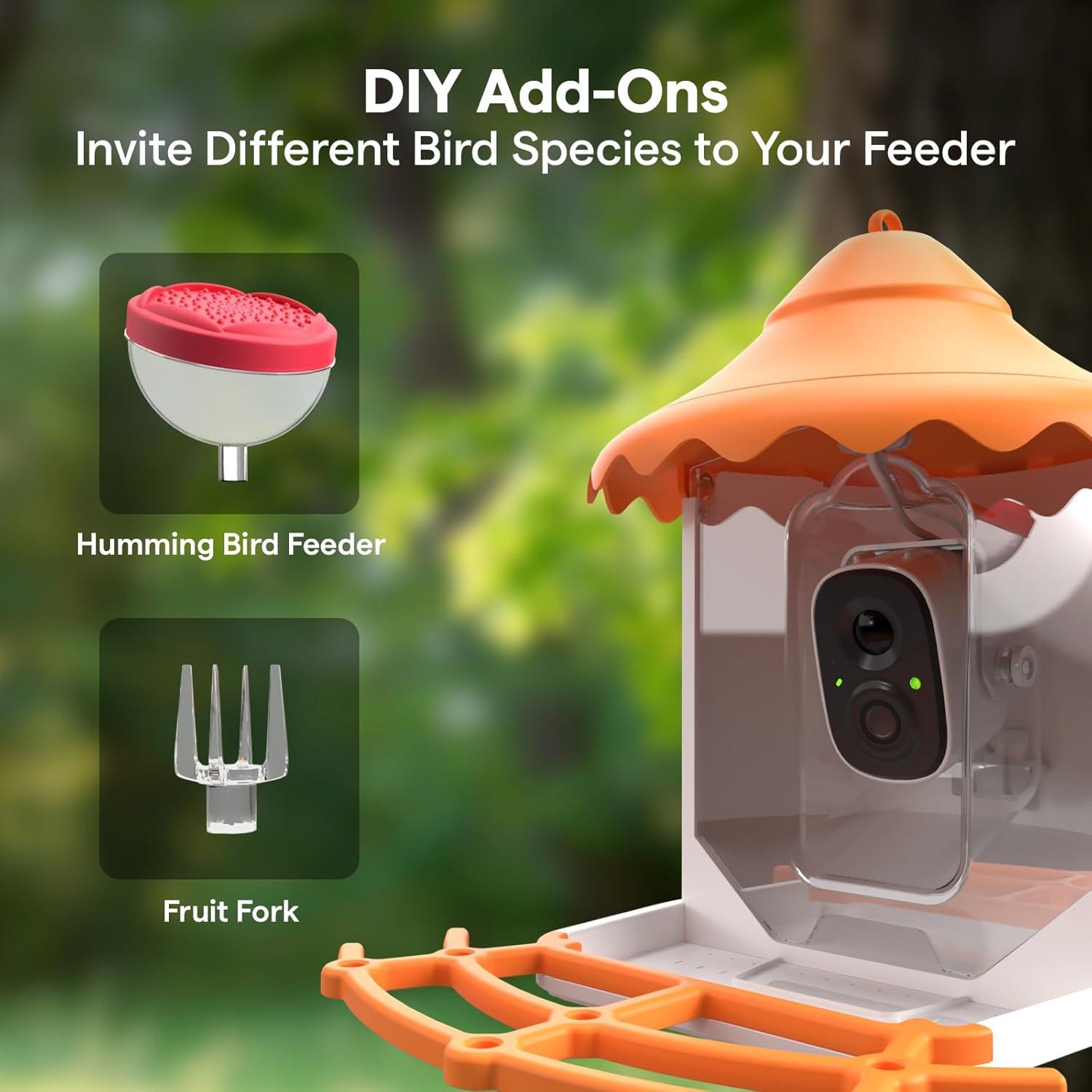 Comedero para Aves Birdsview Naranja 2.6L con Cámara 2K