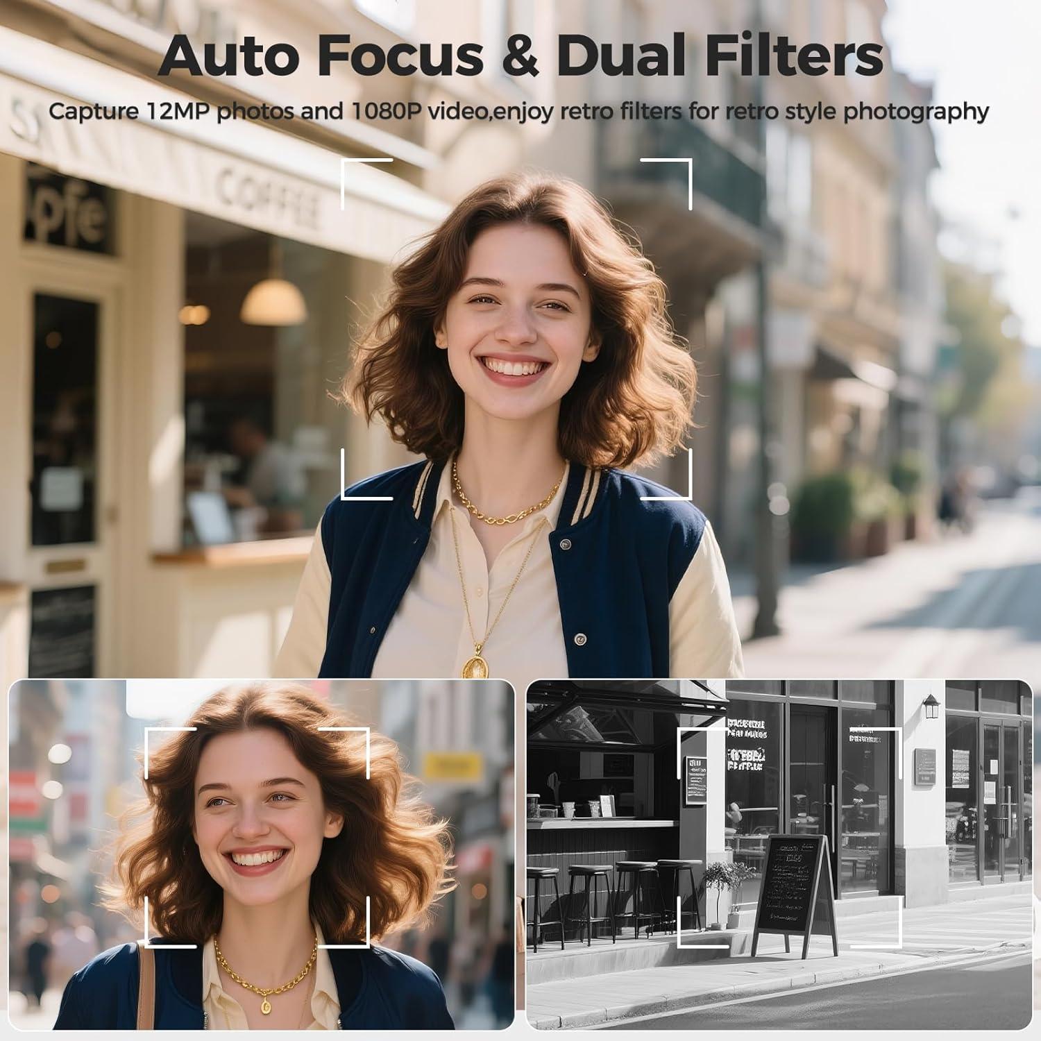 Cámara Digital Mini Retro TLR Chocapt 12MP 1080P FHD con SD 16GB