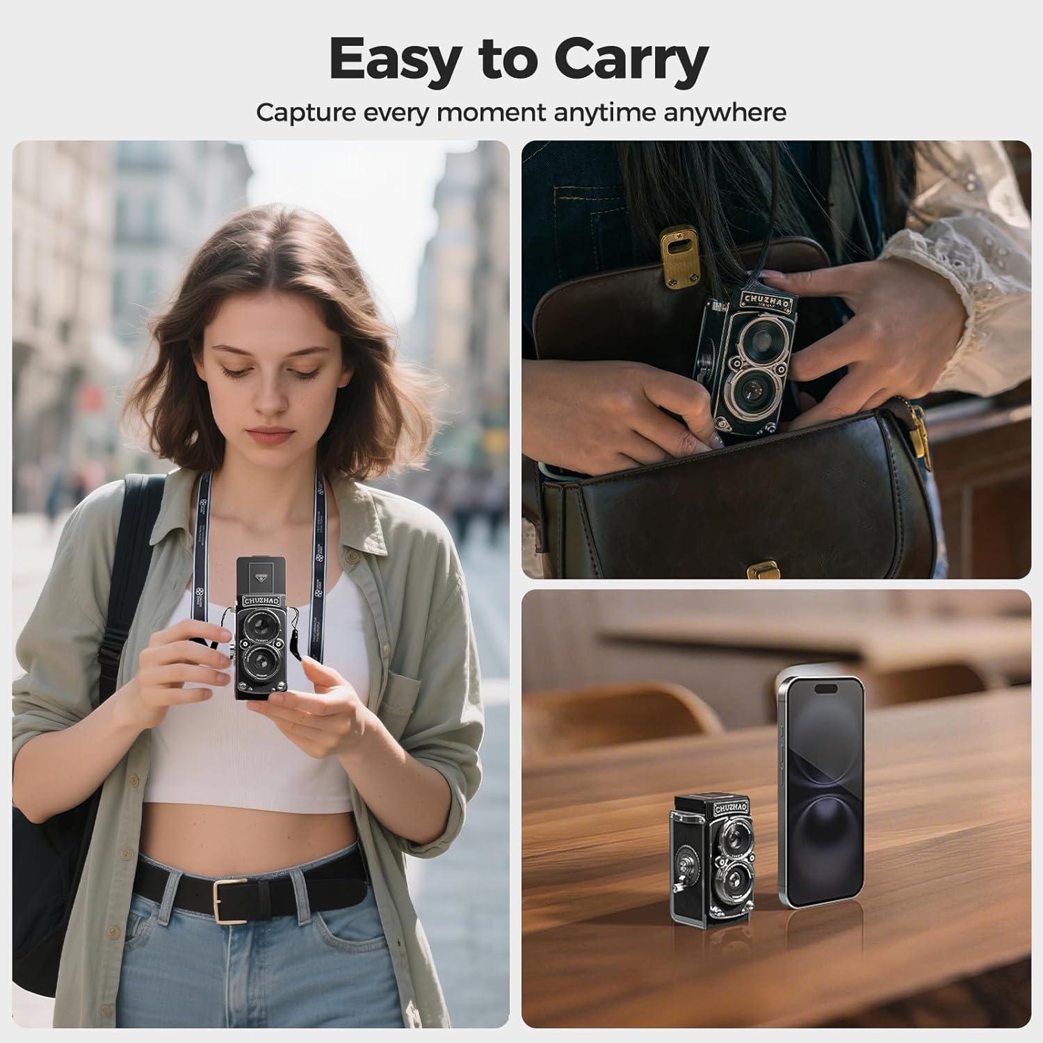 Cámara Digital Mini Retro TLR Chocapt 12MP 1080P FHD con SD 16GB