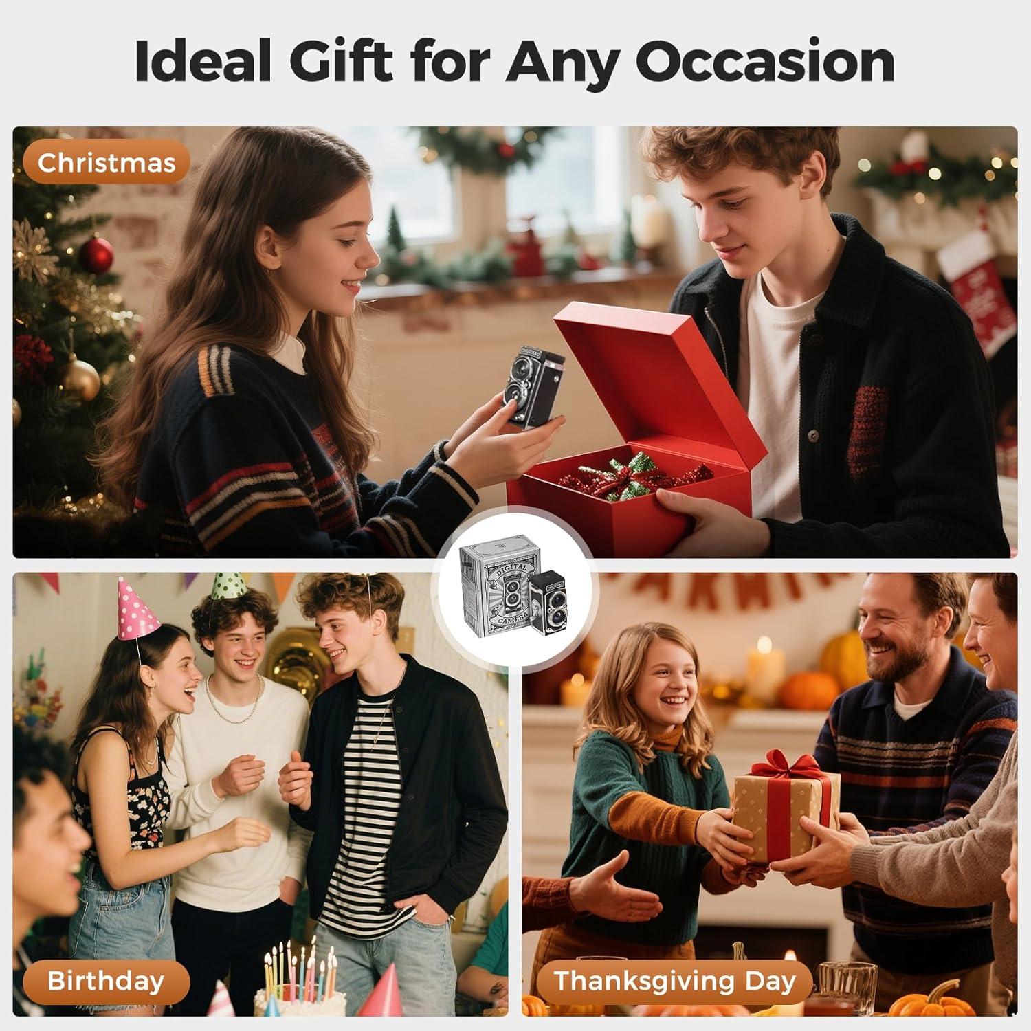 Cámara Digital Mini Retro TLR Chocapt 12MP 1080P FHD con SD 16GB