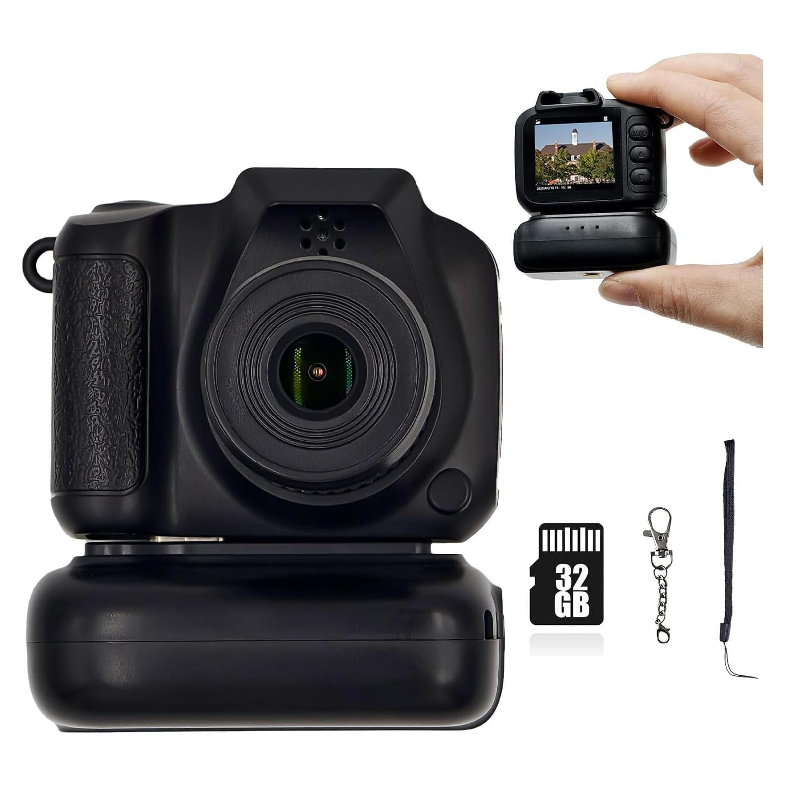 Mini Cámara Llaveros Sheawasy GL-FC-4K, 2MP, 32GB, Negro