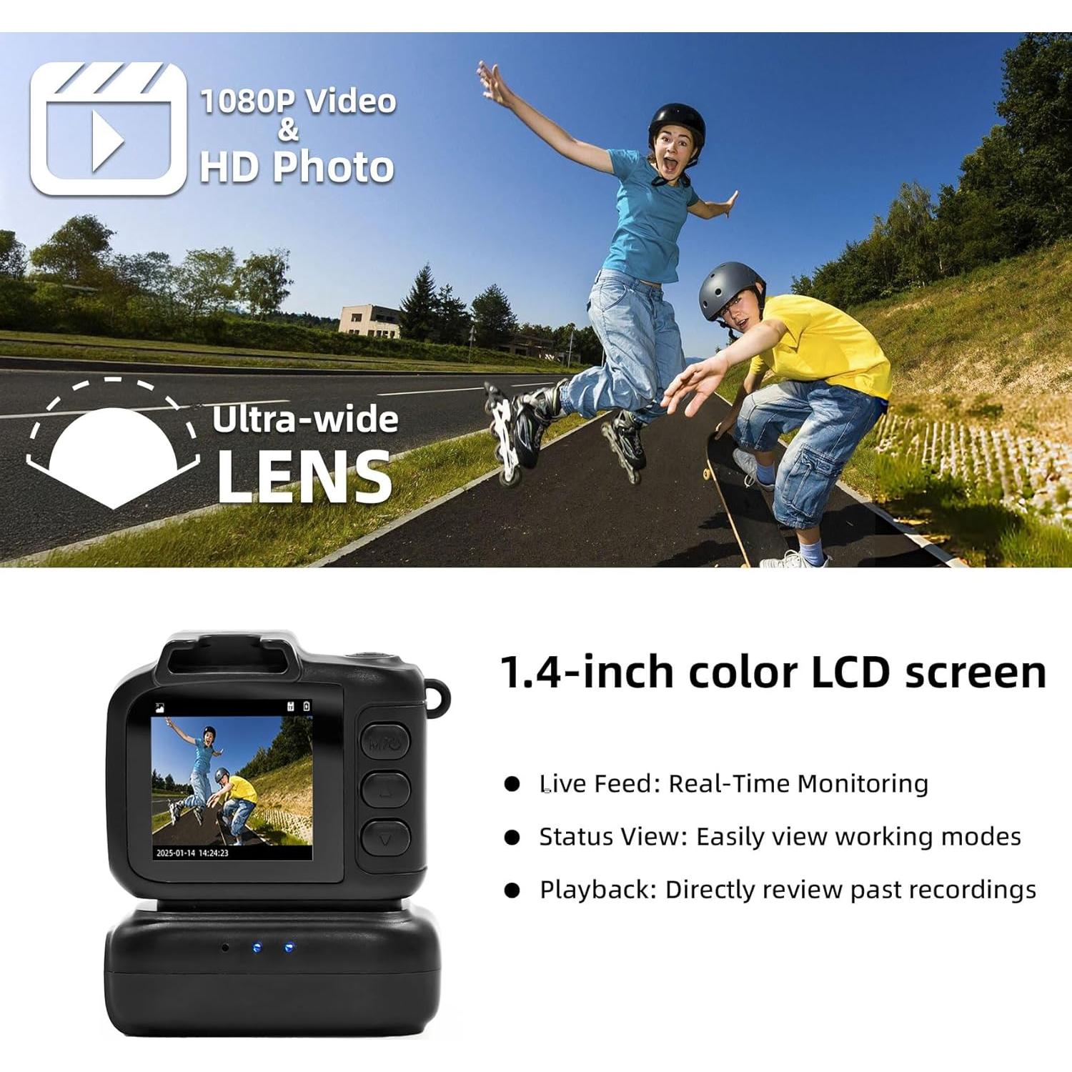 Mini Cámara Llaveros Sheawasy GL-FC-4K, 2MP, 32GB, Negro