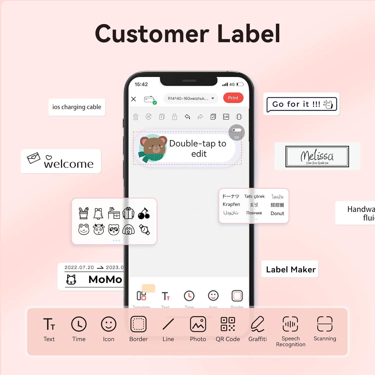 Cinta de Etiquetas NIIMBOT D11/D110/D101 12x40mm 3 Rollos