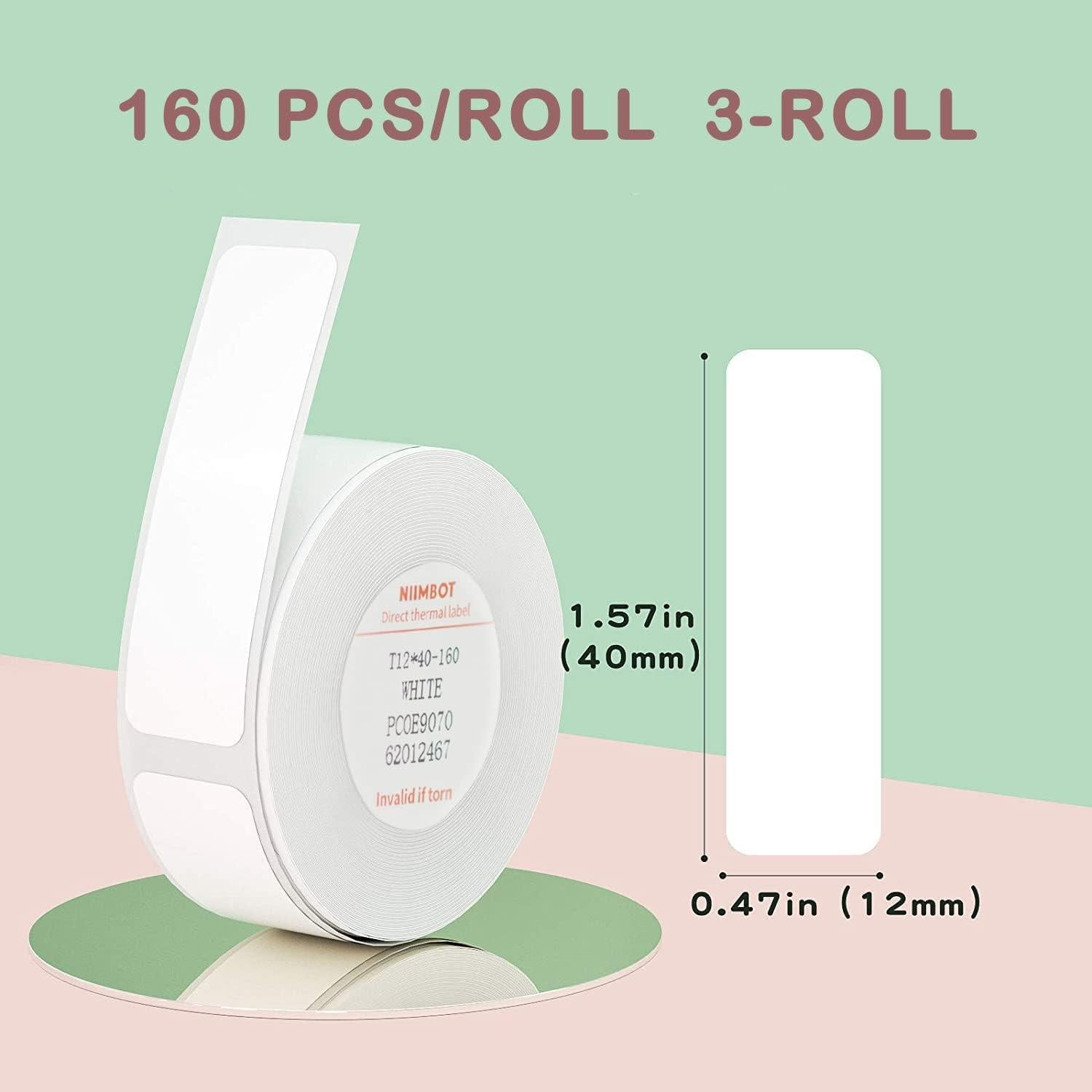 Cinta de Etiqueta Niimbot D11/D110/D101 3 Rollos 12x40mm
