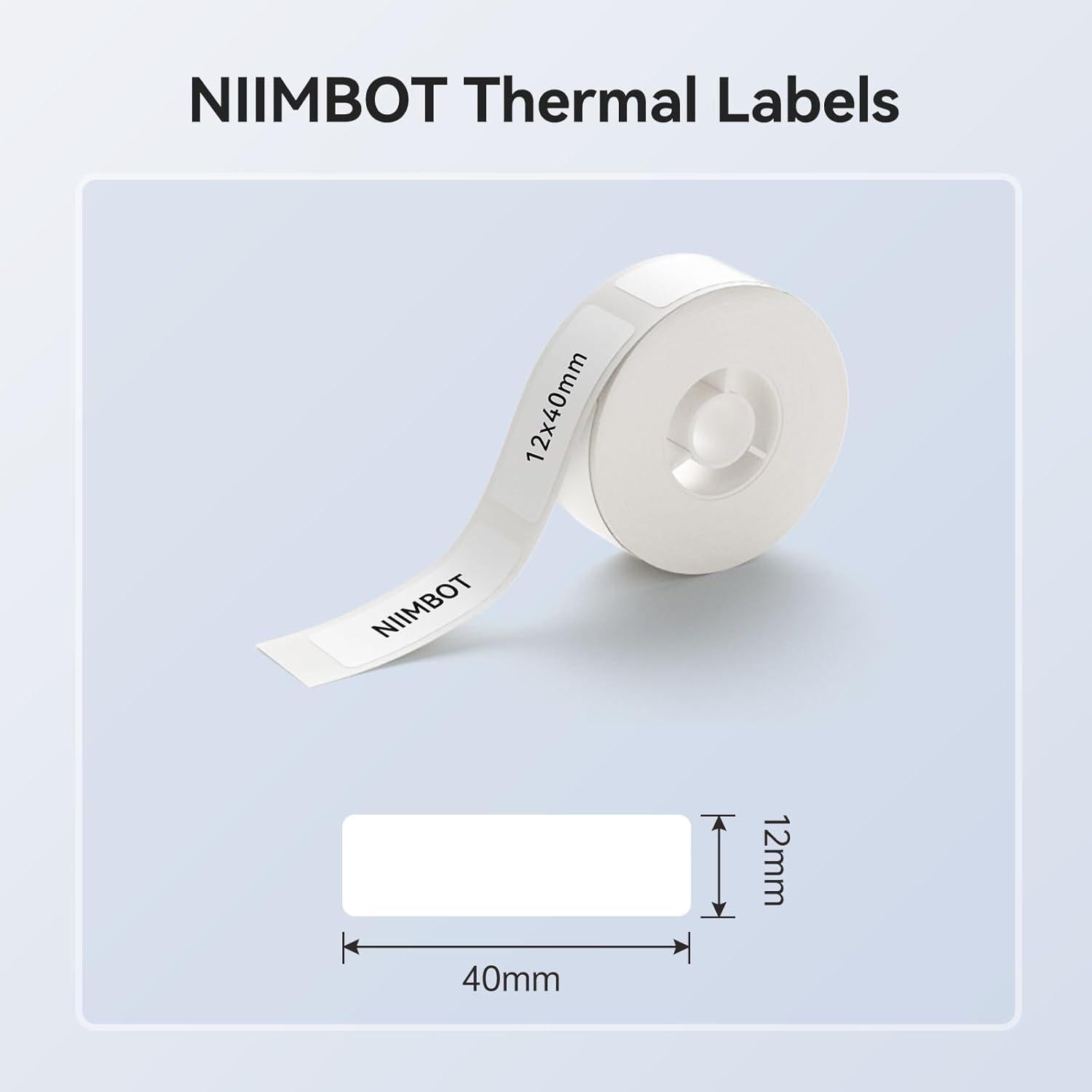 Cinta de Etiquetas NIIMBOT D11/D110/D101 12x40mm Blanca