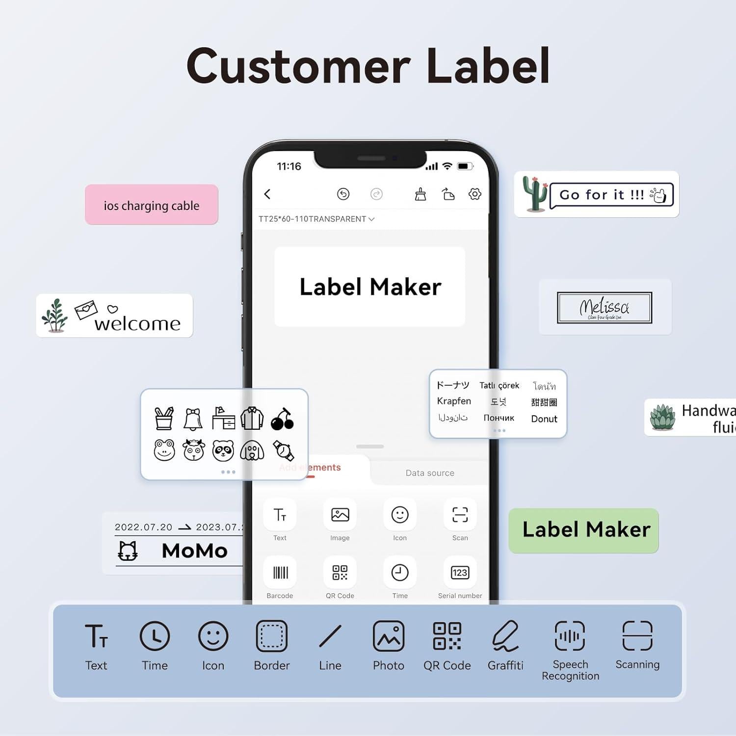 Cinta de Etiquetas NIIMBOT D11/D110/D101 12x40mm Blanca