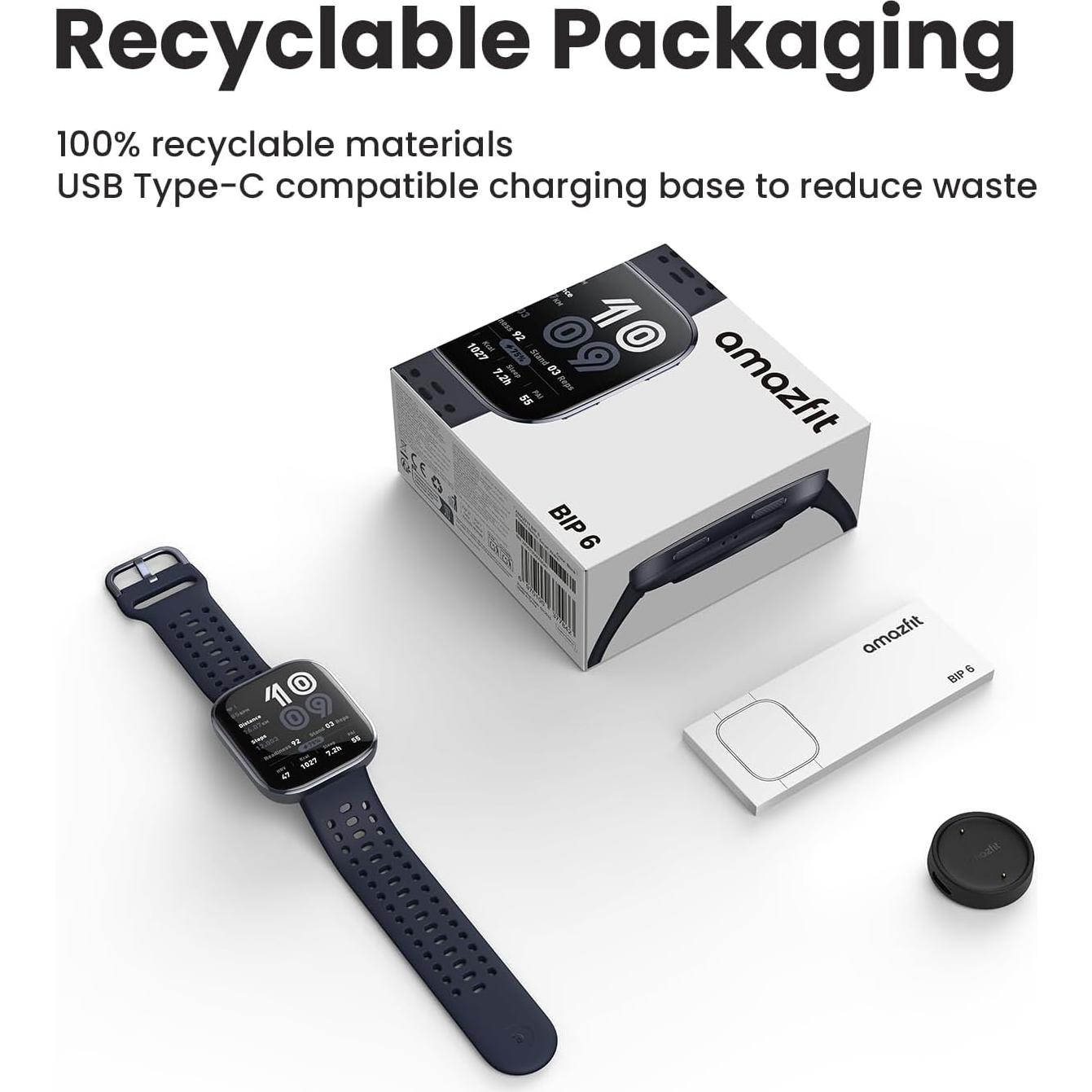 Reloj Inteligente Amazfit Bip 6 46mm, Pantalla AMOLED, GPS, 14 Días Batería