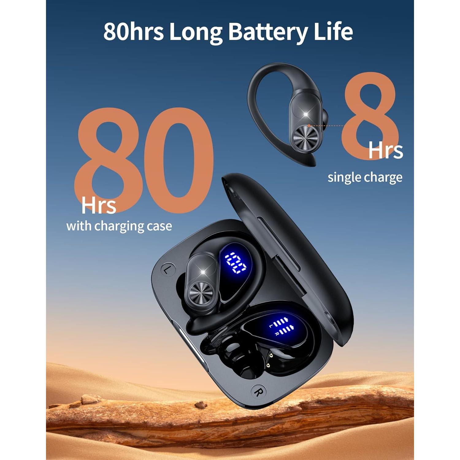 Auriculares Bluetooth PocBuds T60 Inalámbricos IPX7 80hrs