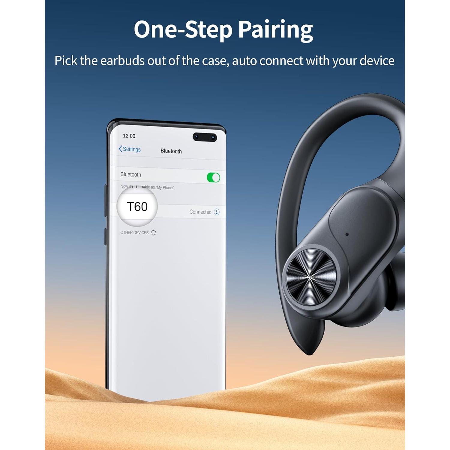 Auriculares Bluetooth PocBuds T60 Inalámbricos IPX7 80hrs