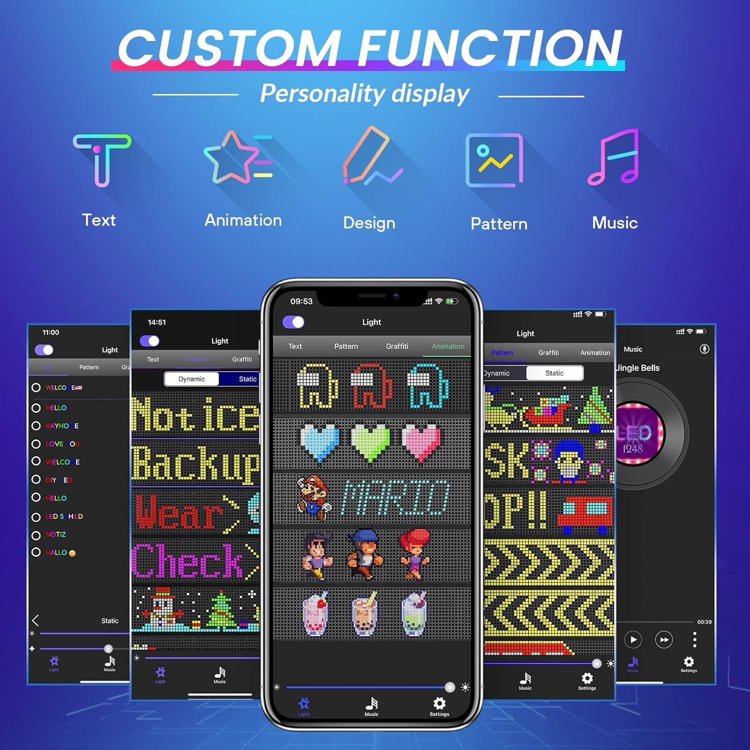 Cartel LED KJOY 38,1x10,2 cm Bluetooth Control App