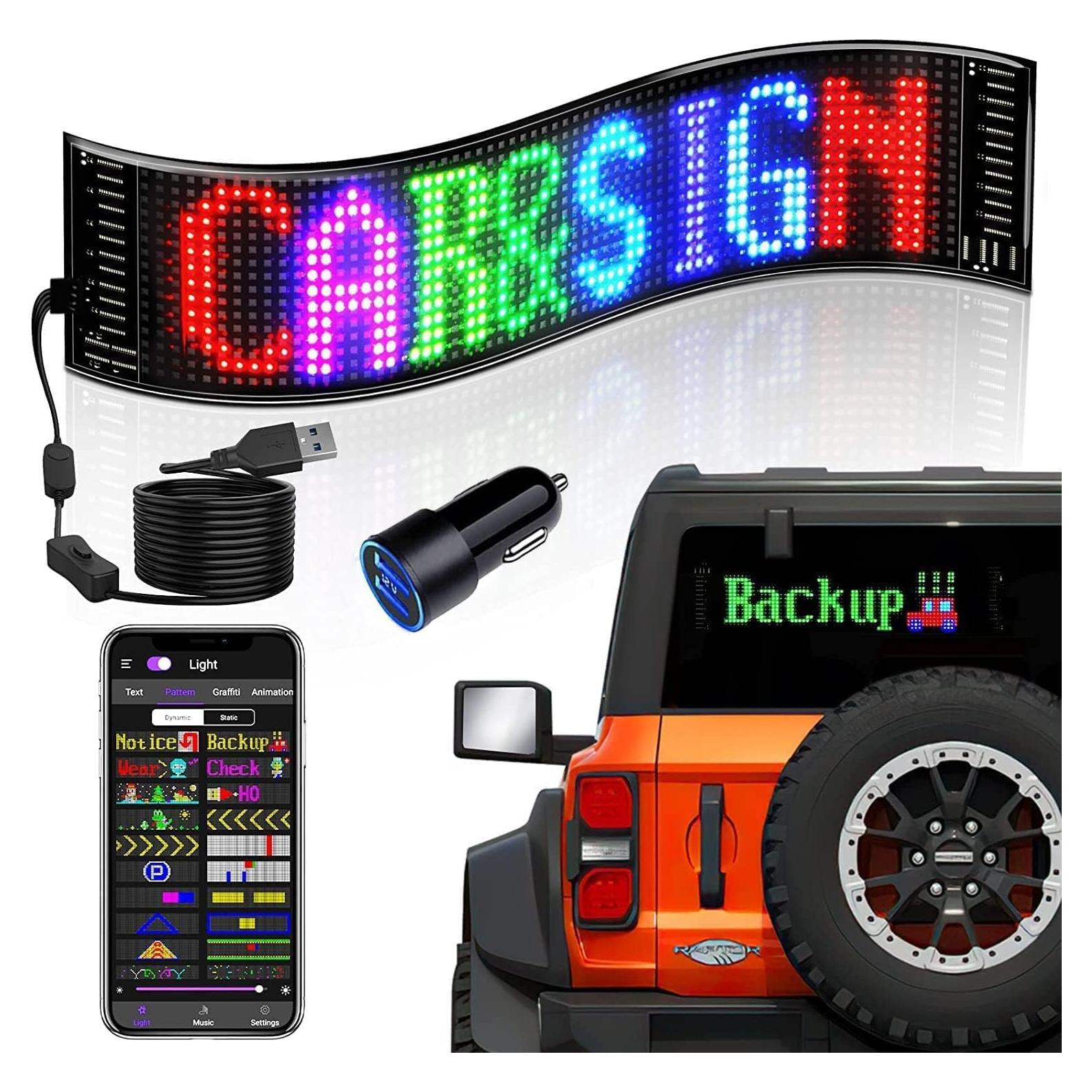 Cartel LED programable VDIKKS 38x10 cm para coche
