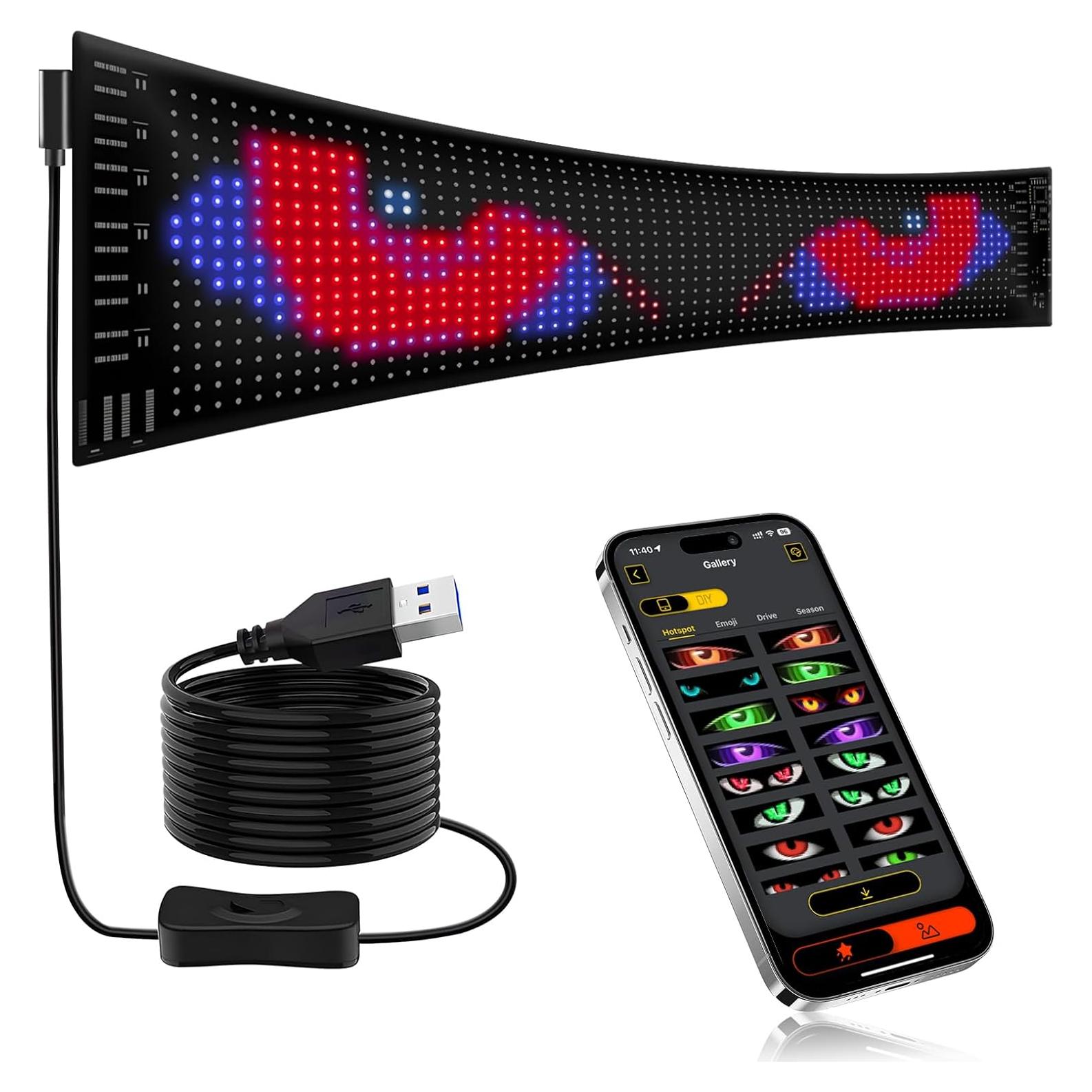 Cartel LED Programable Super RGB 38,1x10,2 cm Control APP