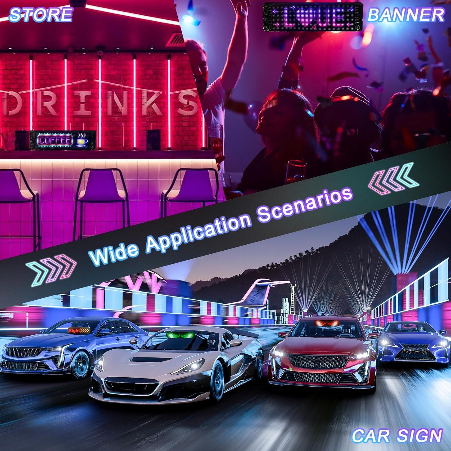 Cartel LED Programable Super RGB 38,1x10,2 cm Control APP