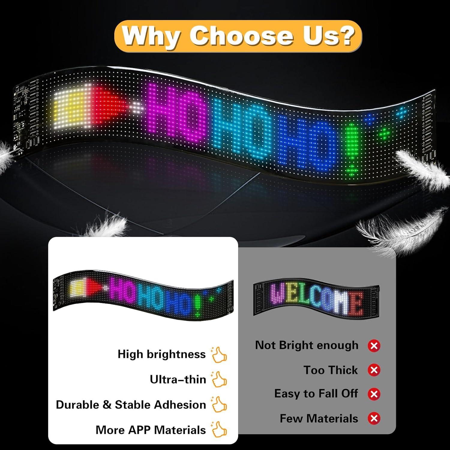 Cartel LED Publicitario Programable Howdot 12x60 cm USB