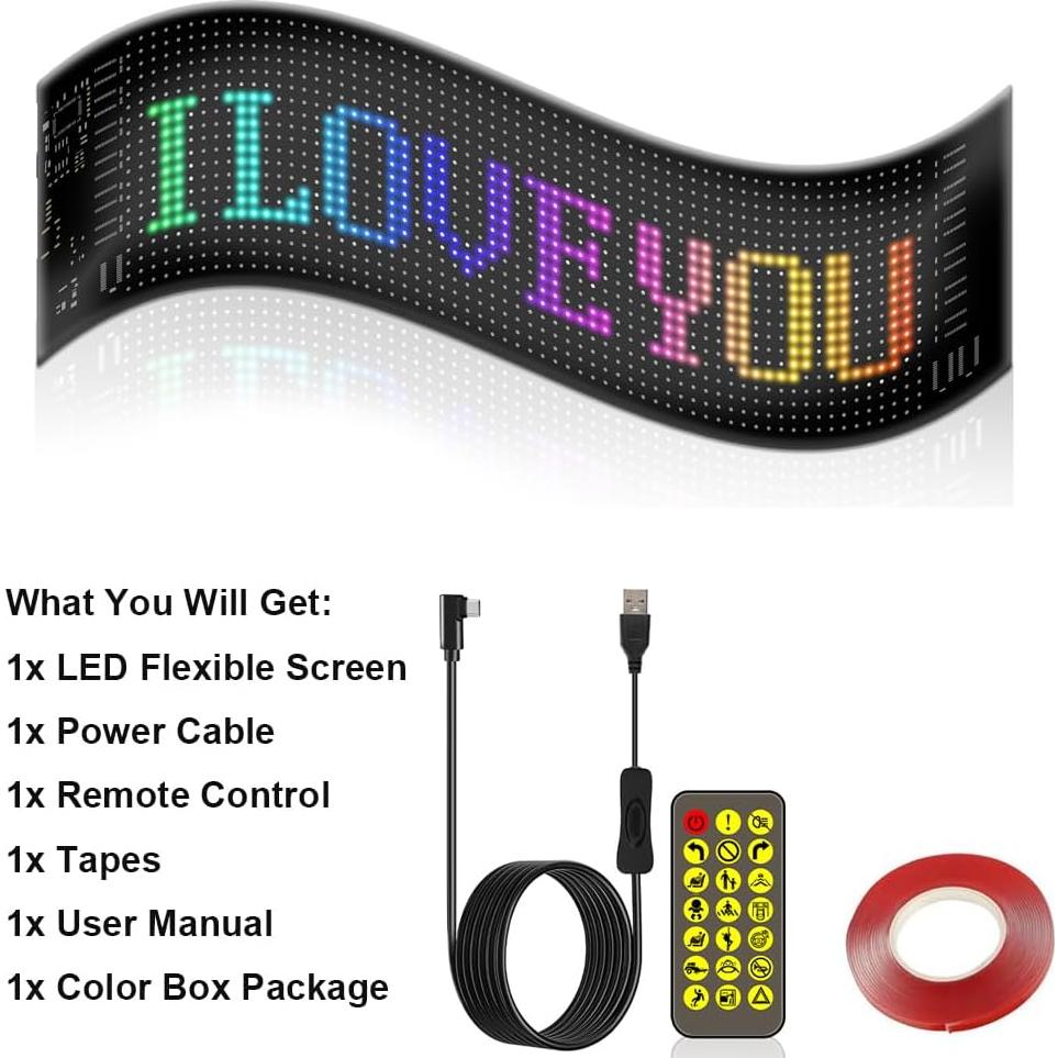 Cartel LED Publicitario Programable Howdot 12x60 cm USB