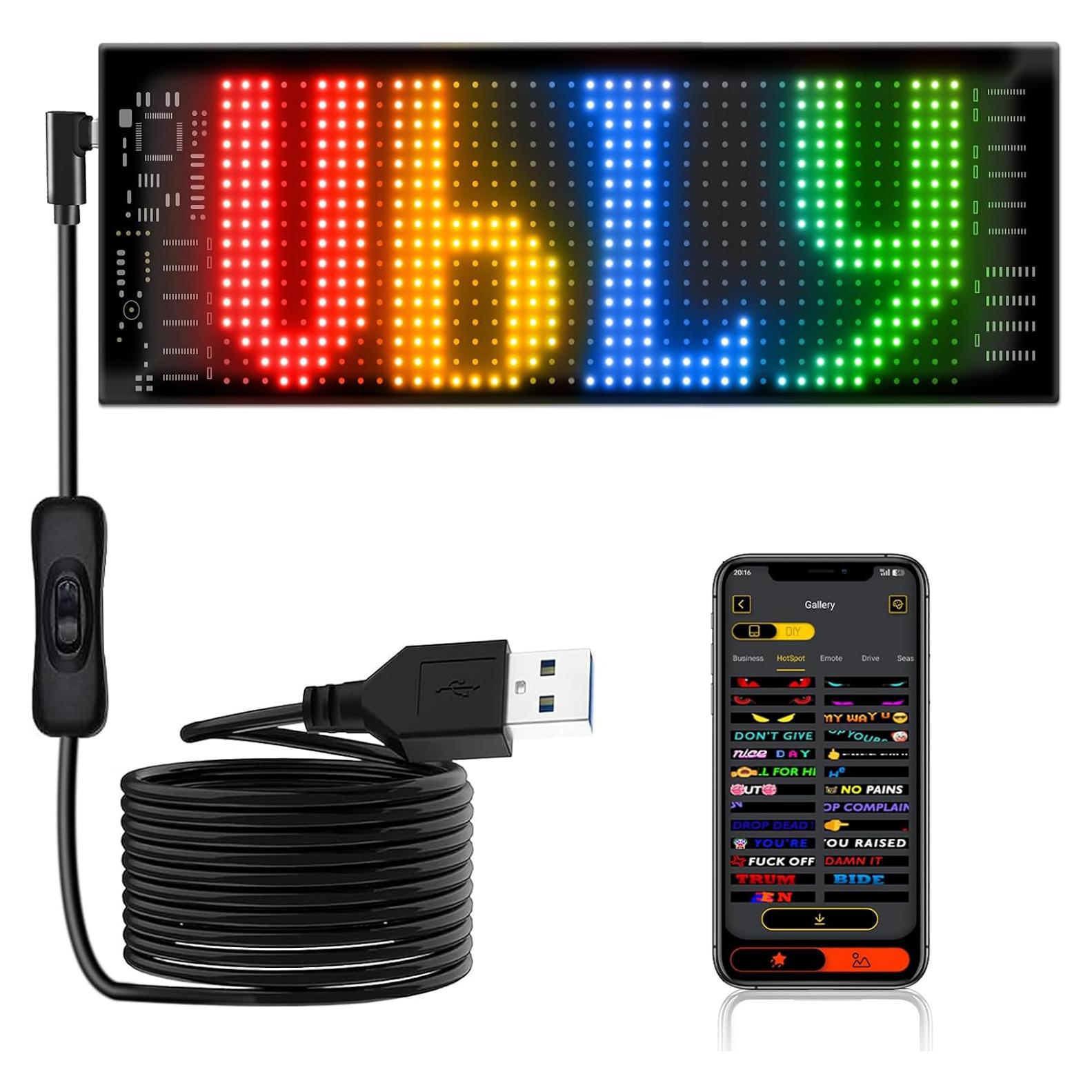 Cartel LED Programable Miootly 17.78x7.62cm Control App