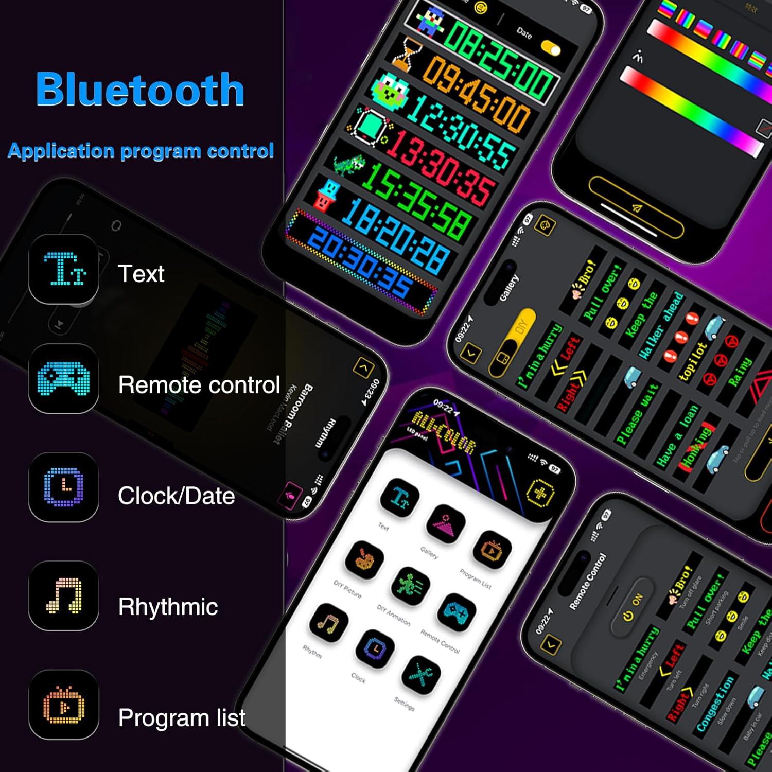 Cartel LED Programable Miootly 17.78x7.62cm Control App