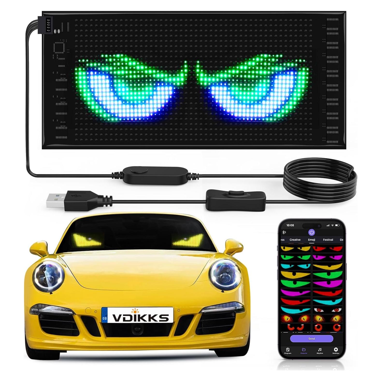 Luces LED VDIKKS para Autos 10.6x4.7 Pulgadas Control APP