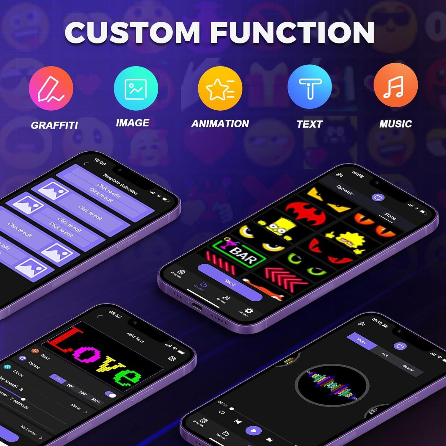 Luces LED VDIKKS para Autos 10.6x4.7 Pulgadas Control APP