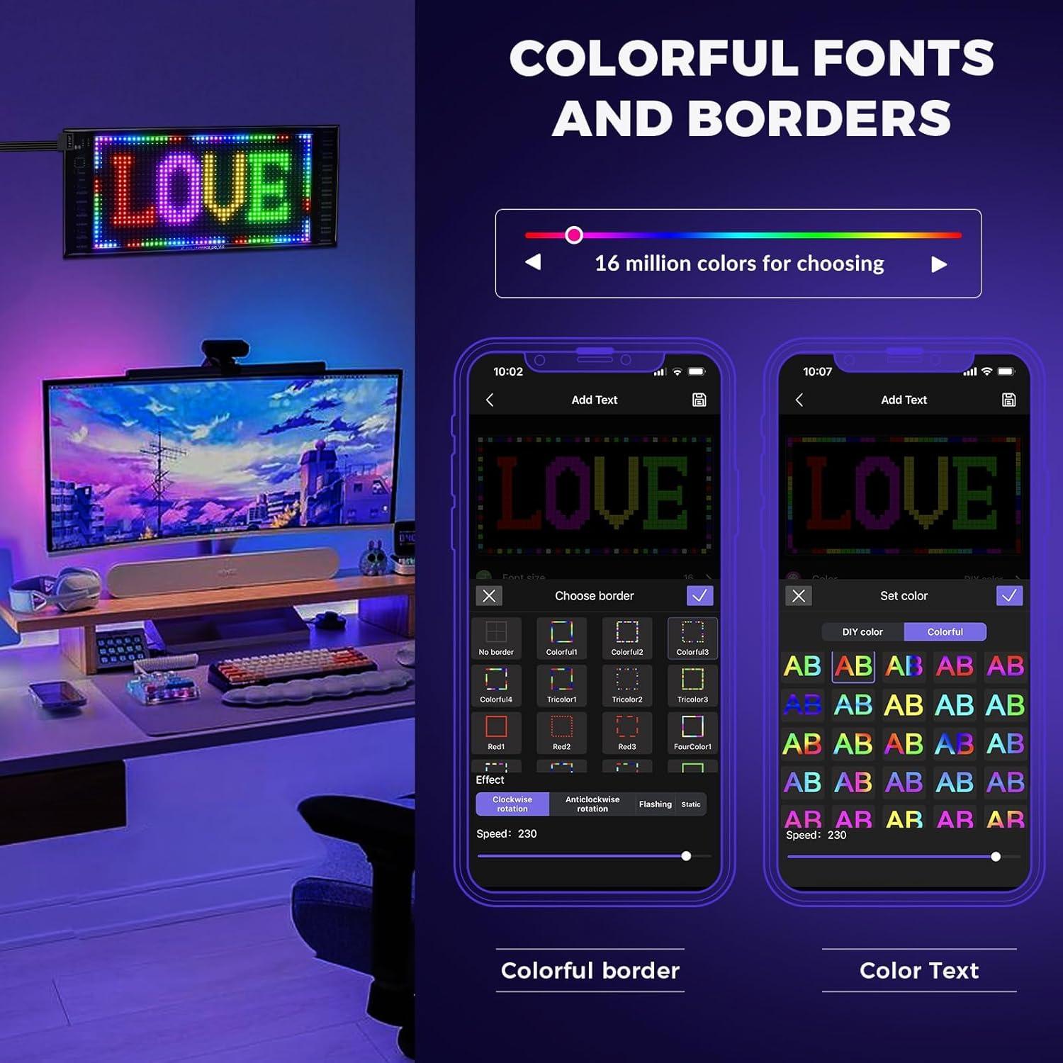 Luces LED VDIKKS para Autos 10.6x4.7 Pulgadas Control APP