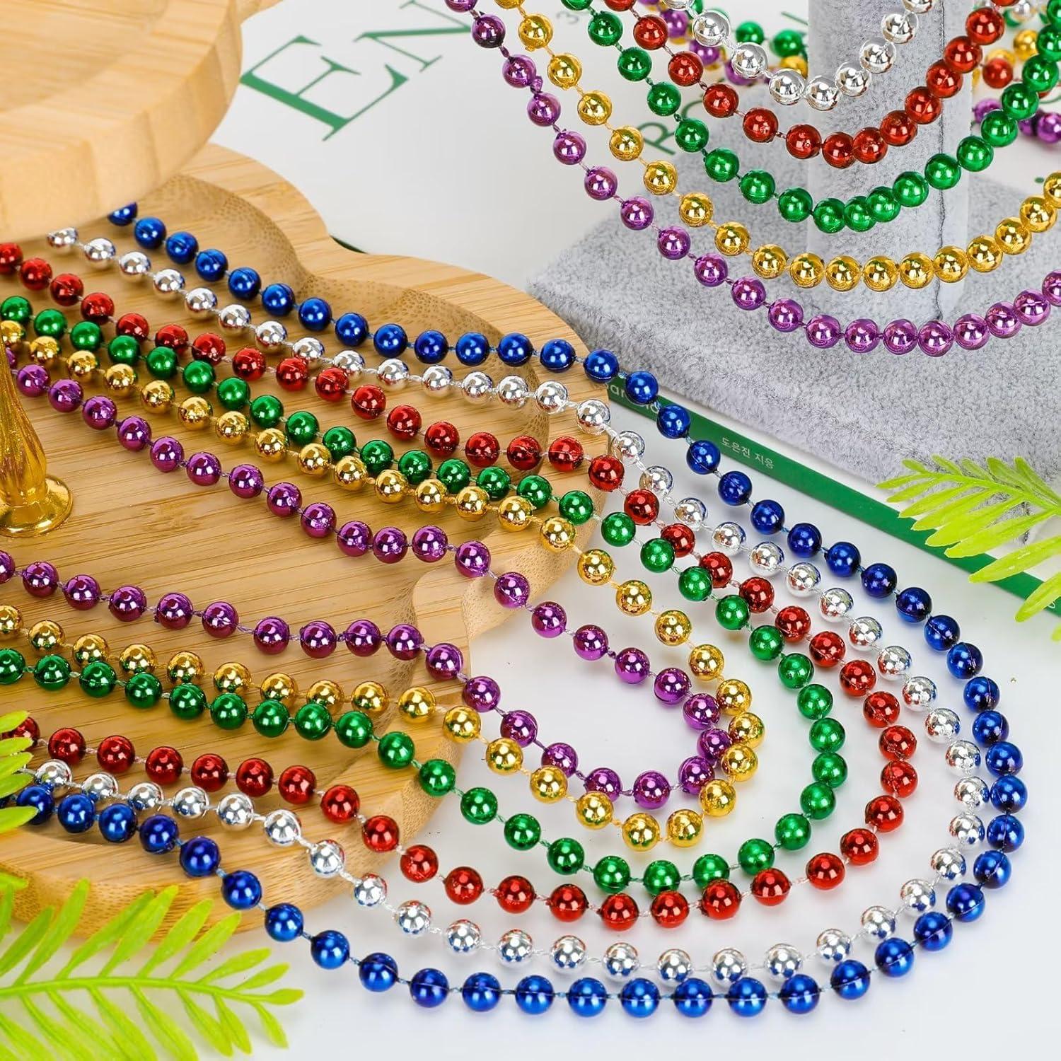 Collares de cuentas metálicas 12PCS Mardi Gras 83,82 cm