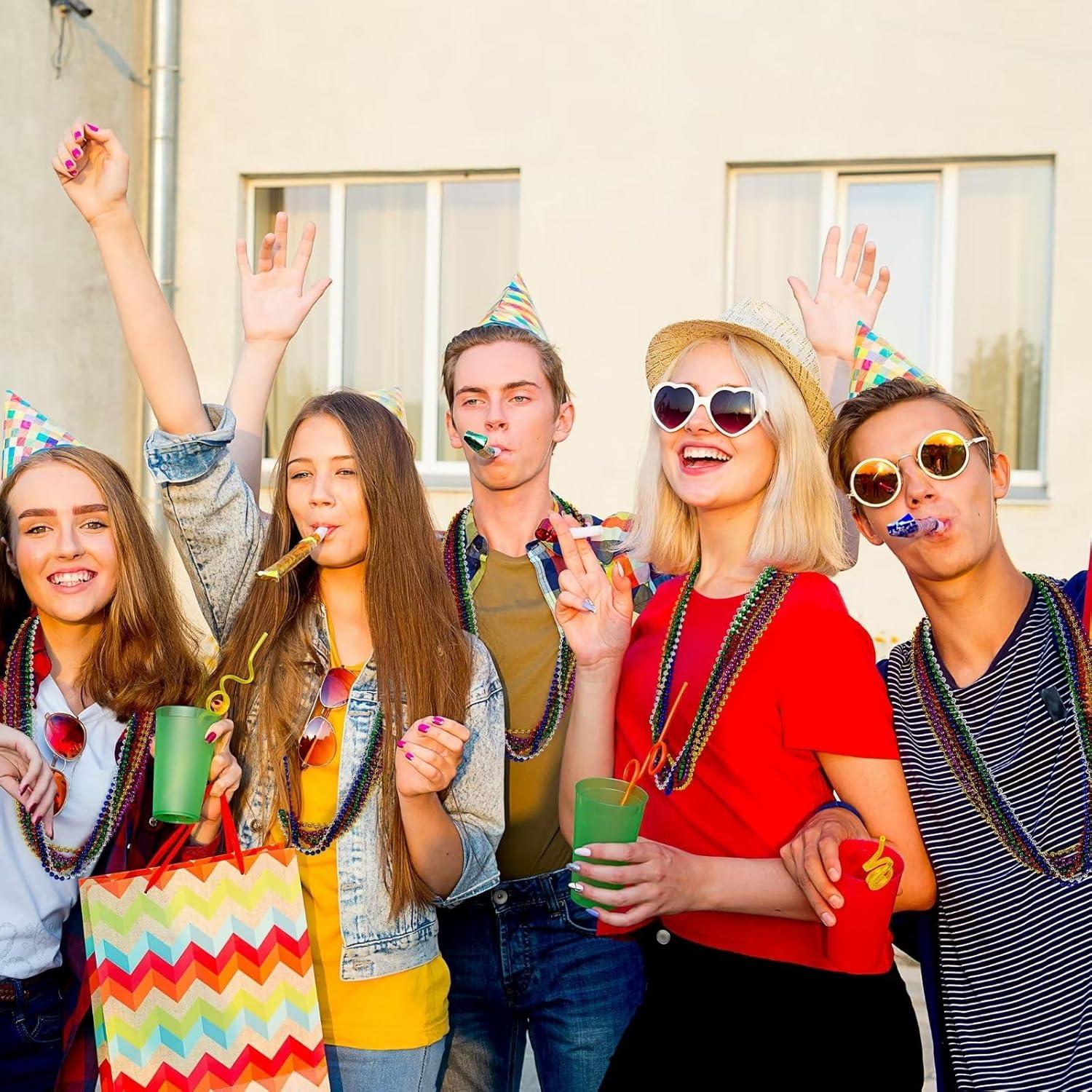 Collares de cuentas metálicas 12PCS Mardi Gras 83,82 cm