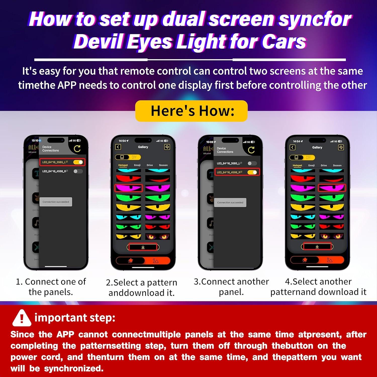 Luz LED Ojos Diabólicos Sooguard 60x12 cm con Control Remoto