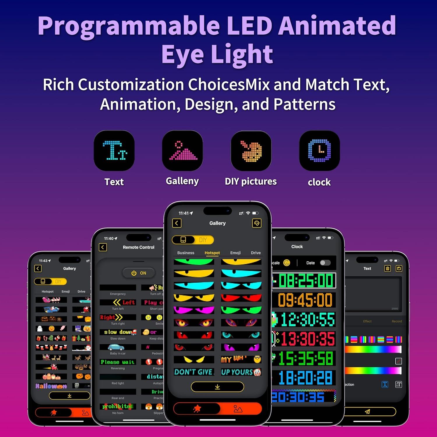 Luz LED Ojos Diabólicos Sooguard 60x12 cm con Control Remoto