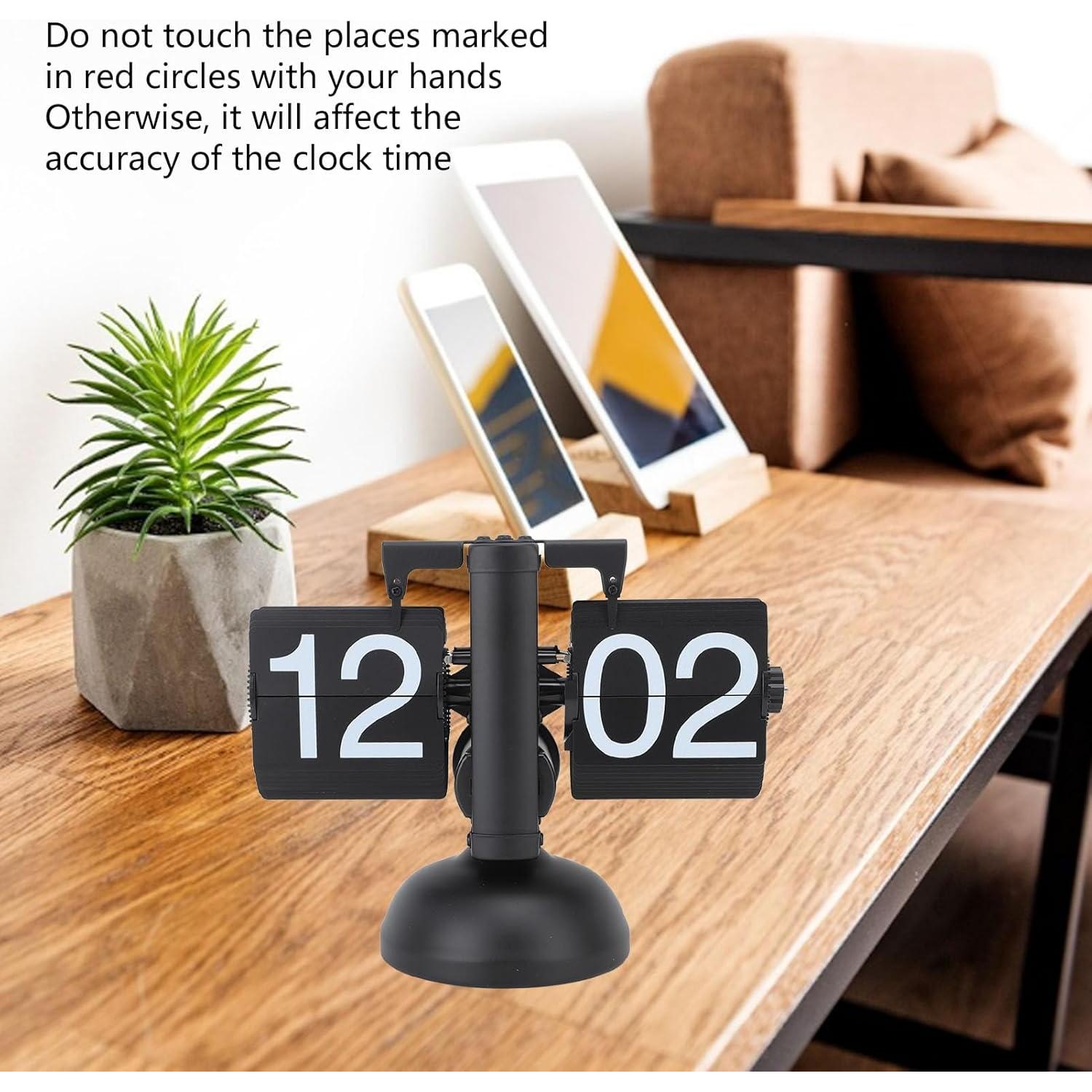 Reloj Digital Retro de Volteo Bewinner, Acero Inoxidable, Negro