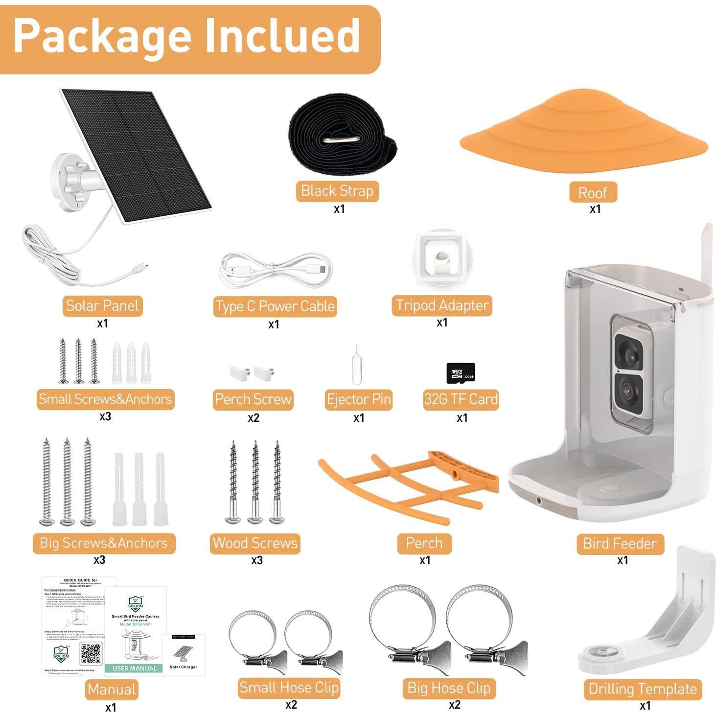 Comedero Inteligente para Aves SOLIOM BF09 con Cámara 2K