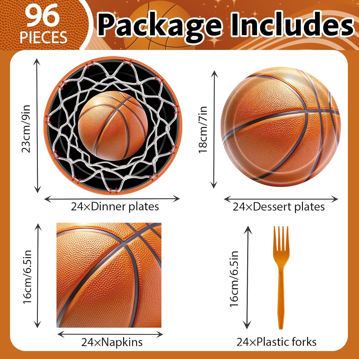 Juego de Vajilla Baloncesto Jeiotob 96 Piezas Fiesta