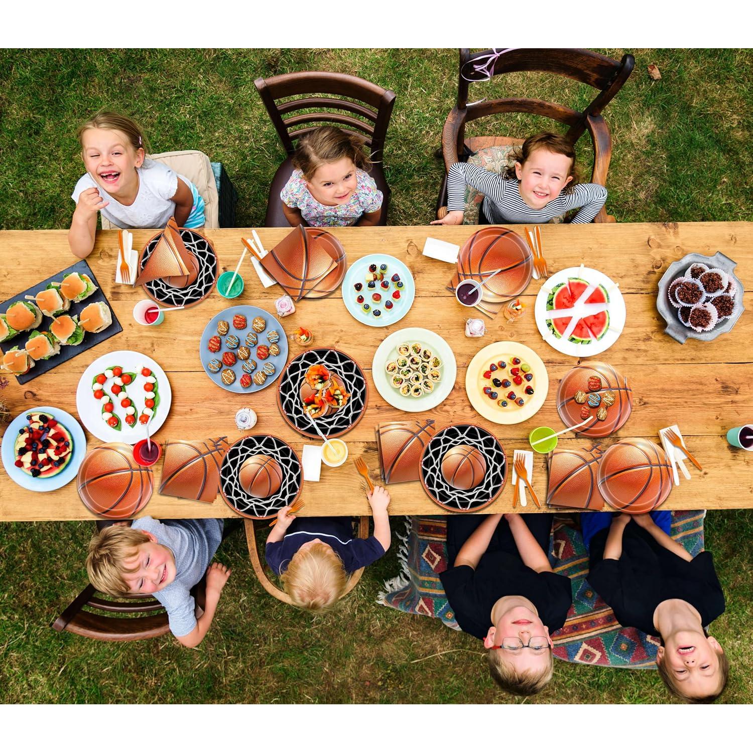 Juego de Vajilla Baloncesto Jeiotob 96 Piezas Fiesta