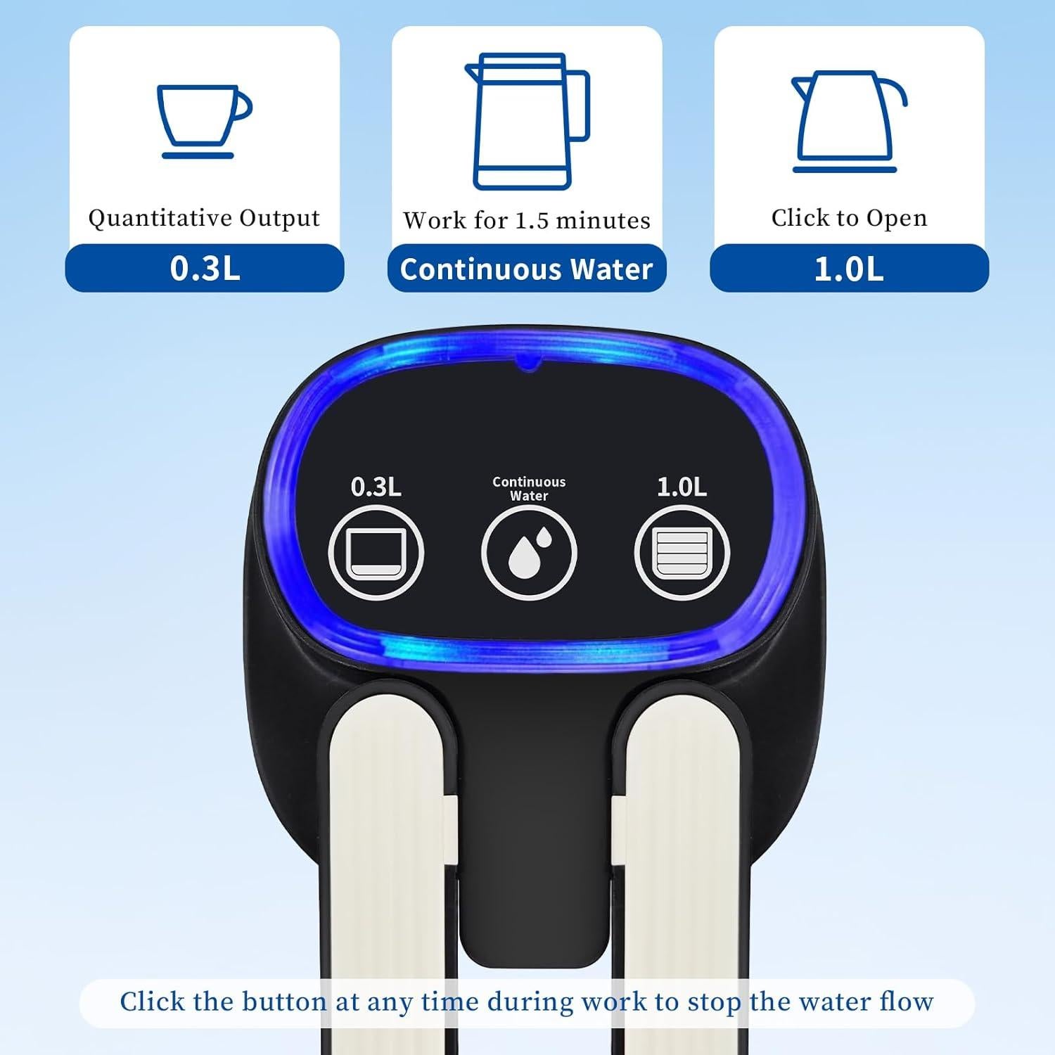 Dispensador de Agua Qicyfeus 5 Galones Batería Tipo-C Negro