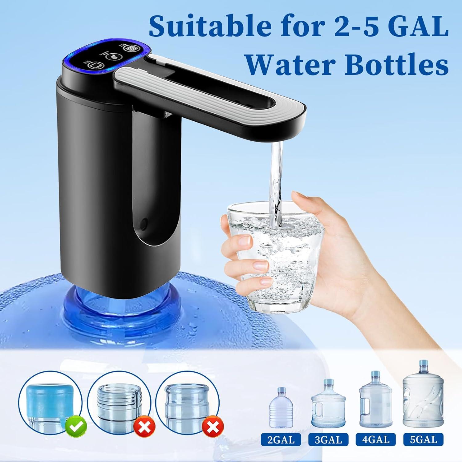 Dispensador de Agua Qicyfeus 5 Galones Batería Tipo-C Negro