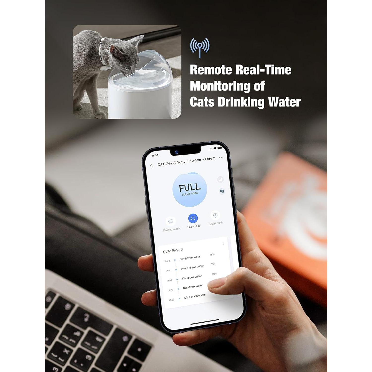 Fuente de Agua para Gatos CATLINK Pure 2 2.6L Ultra Silenciosa