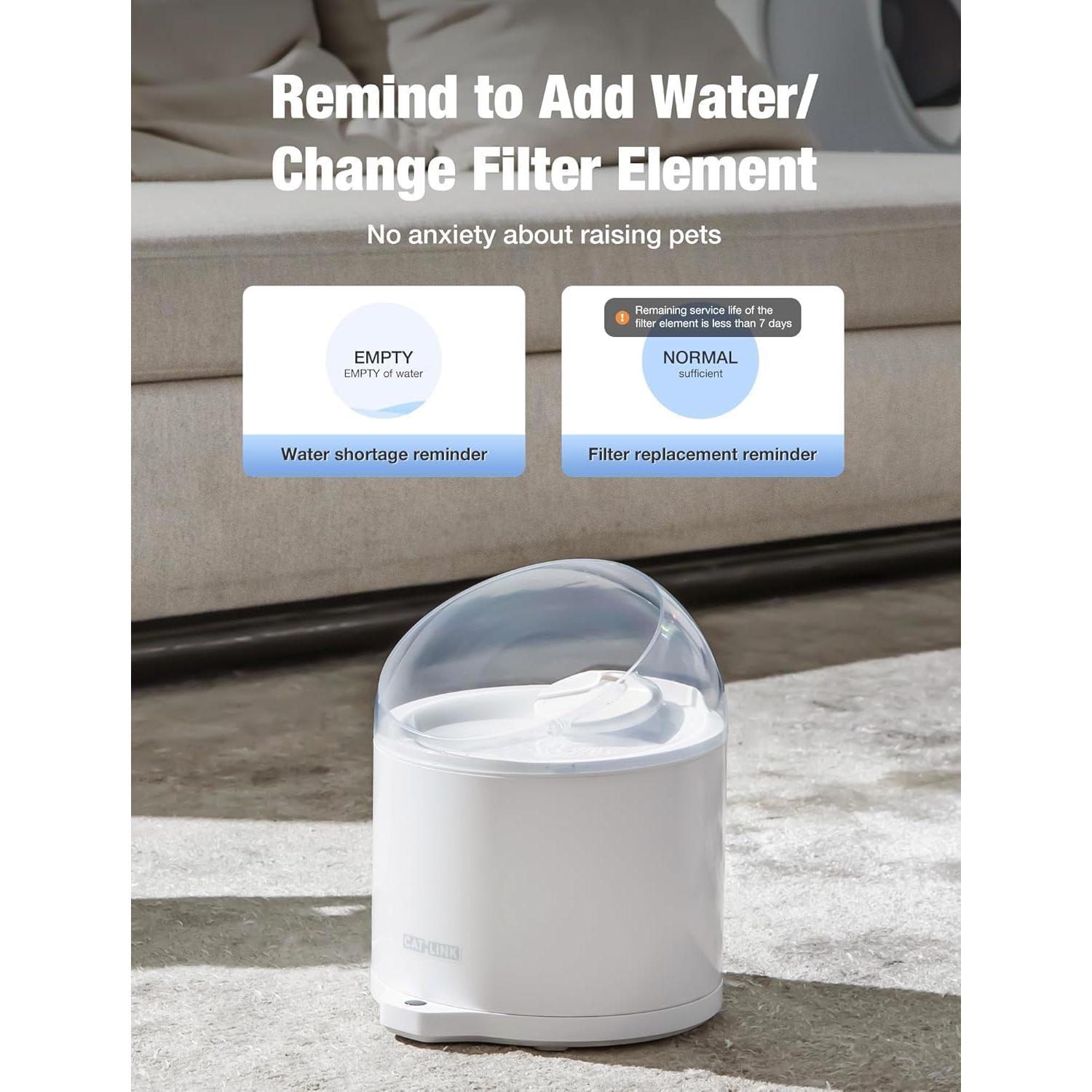 Fuente de Agua para Gatos CATLINK Pure 2 2.6L Ultra Silenciosa