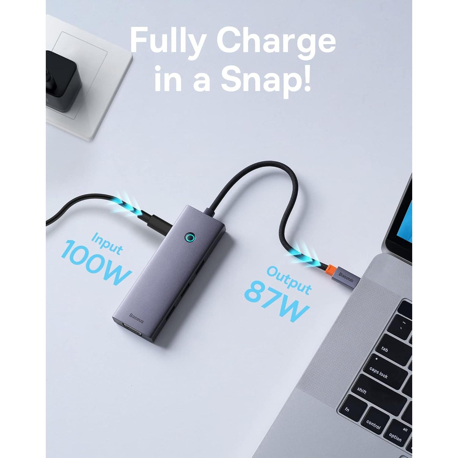 Estación de Acoplamiento Doble Monitor Baseus 7 en 1 USB-C 4K