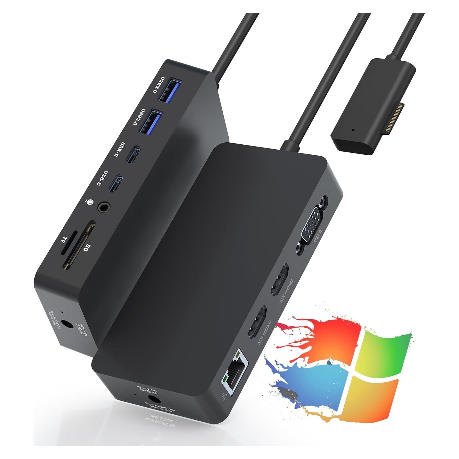 Estación de Acoplamiento 12-en-1 Microsoft Surface Pro - HDMI 4K, VGA