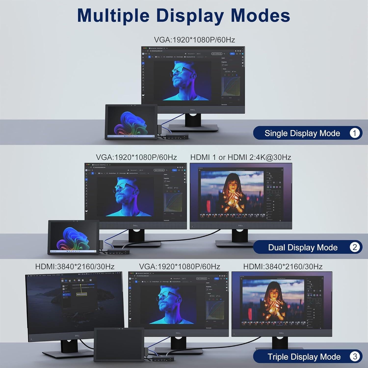 Estación de Acoplamiento 12-en-1 Microsoft Surface Pro - HDMI 4K, VGA