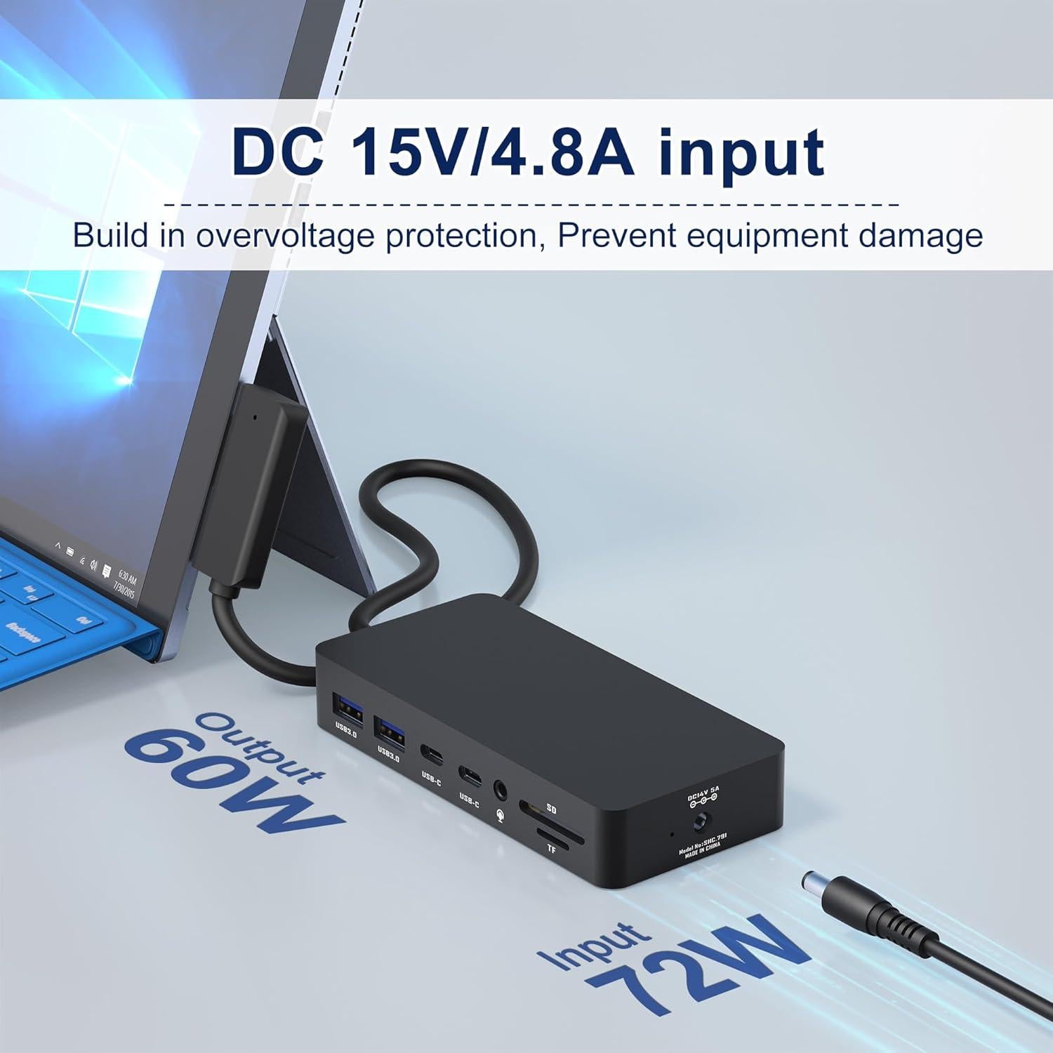 Estación de Acoplamiento 12-en-1 Microsoft Surface Pro - HDMI 4K, VGA