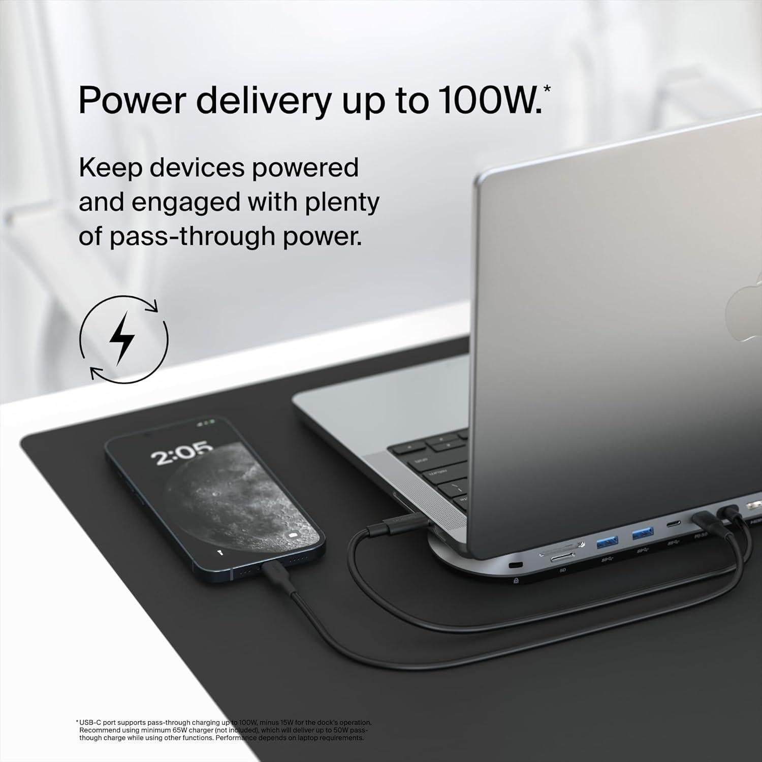 Dock USB-C 11-en-1 Belkin Connect Pro 100W 10Gbps Gris