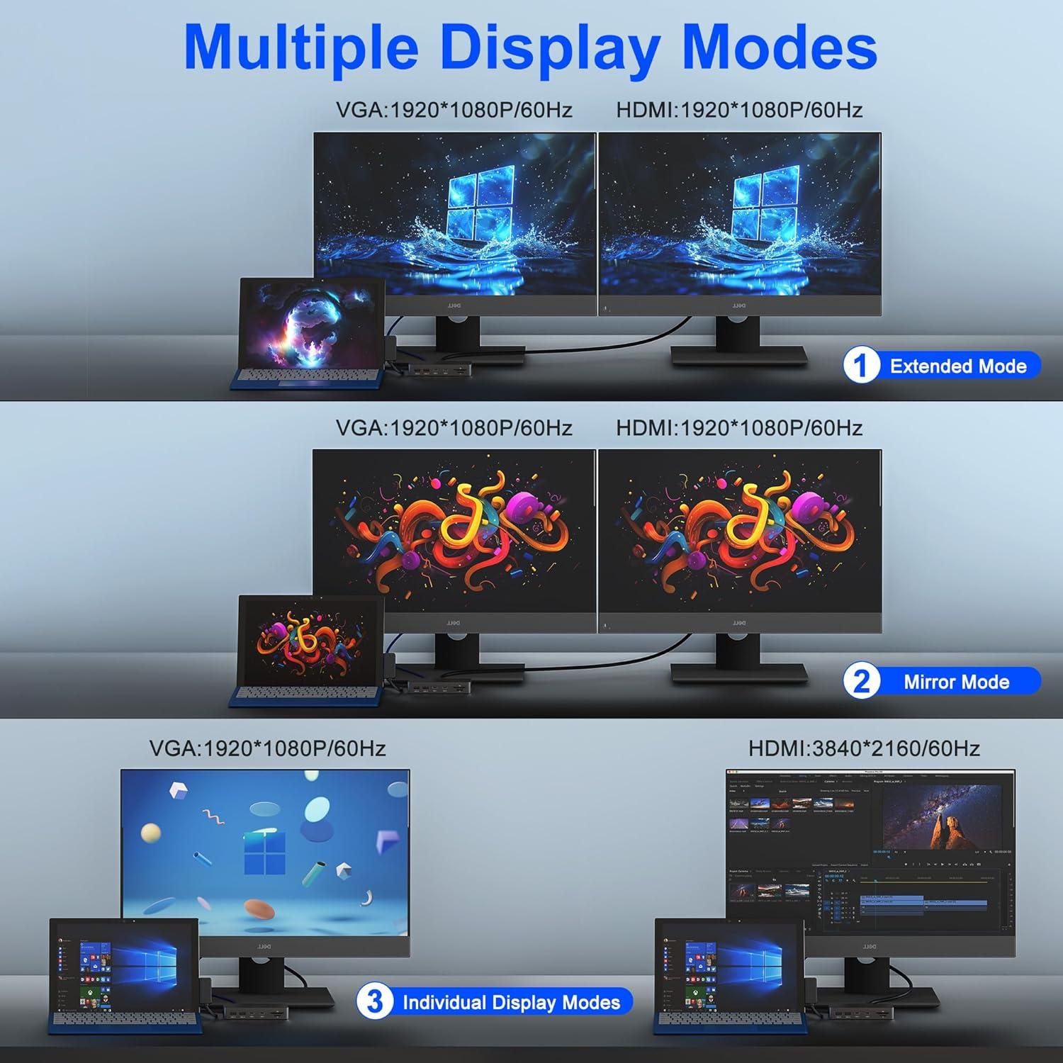Dock Estación de Acoplamiento Microsoft Surface 11-en-1 4K HDMI VGA