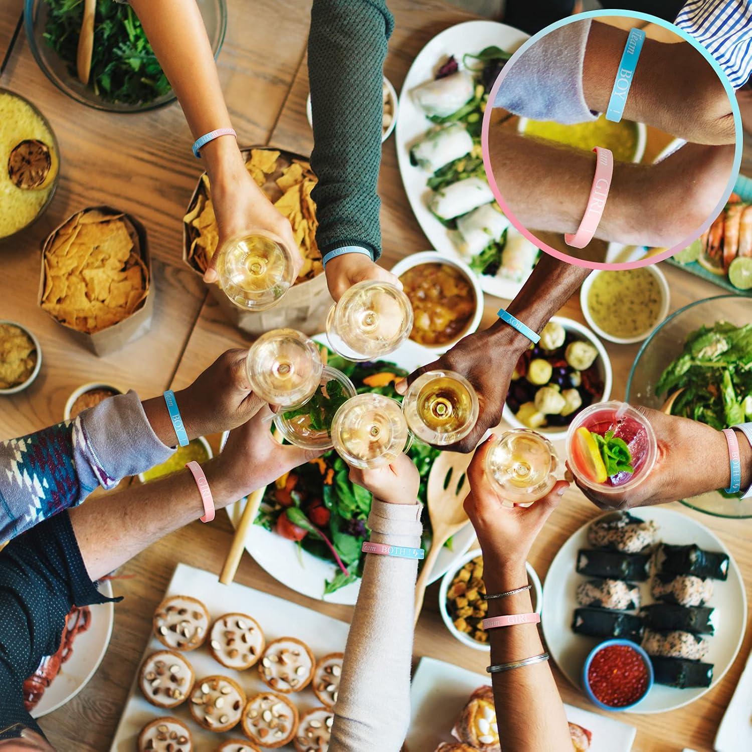 Hicarer 60 Pulseras de Revelación de Género Azul y Rosa