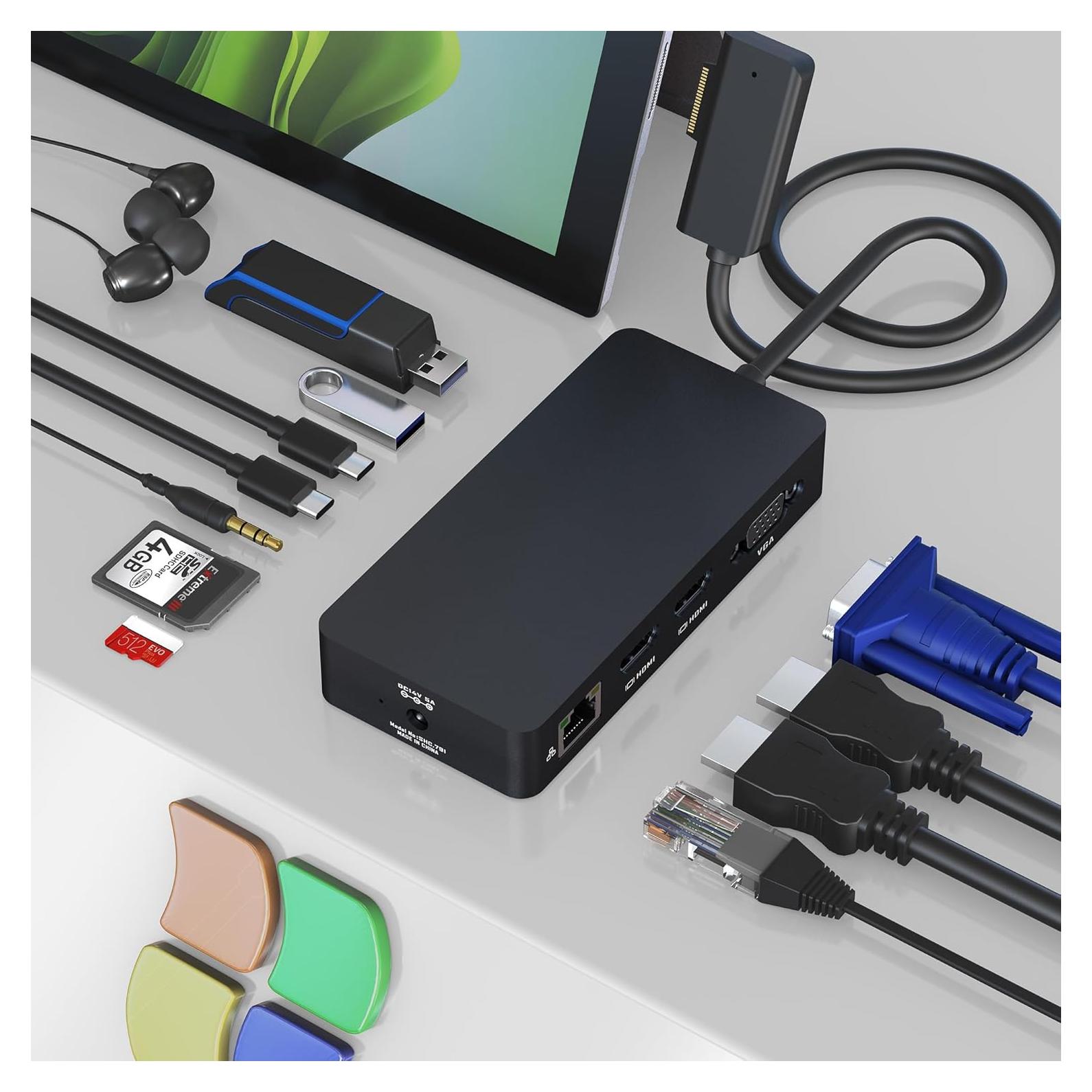 Estación de Acoplamiento Microsoft Surface 12 en 1 HDMI VGA