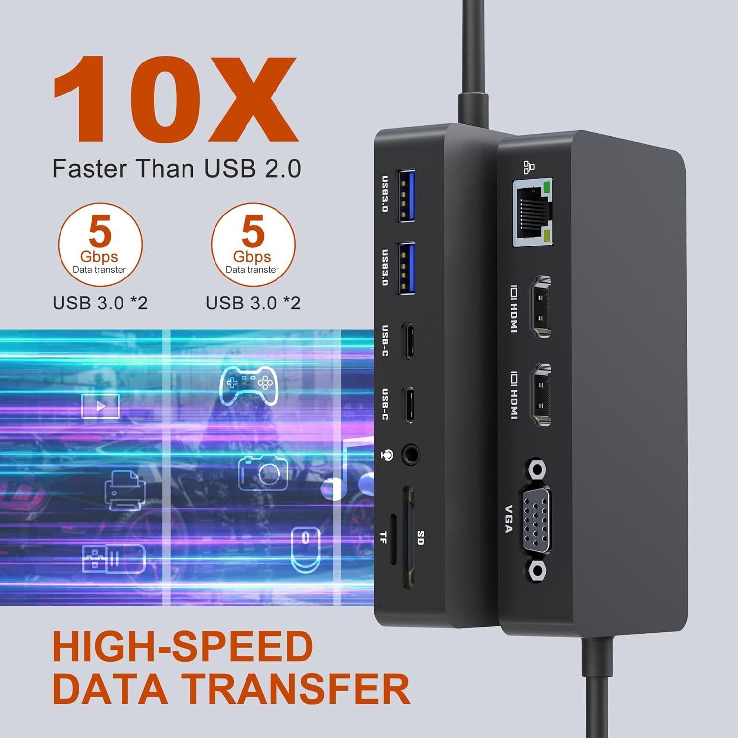 Estación de Acoplamiento Microsoft Surface 12 en 1 HDMI VGA