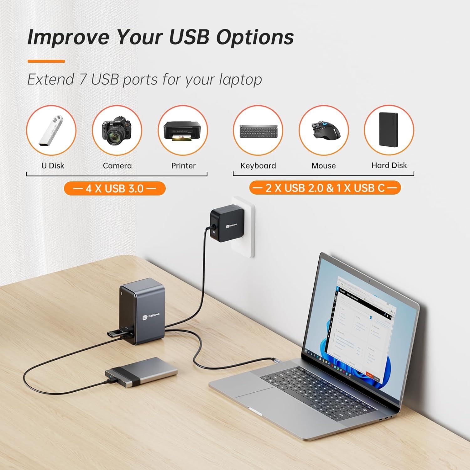 Estación de Acoplamiento USB C TobenONE 15 en 1 Doble Monitor